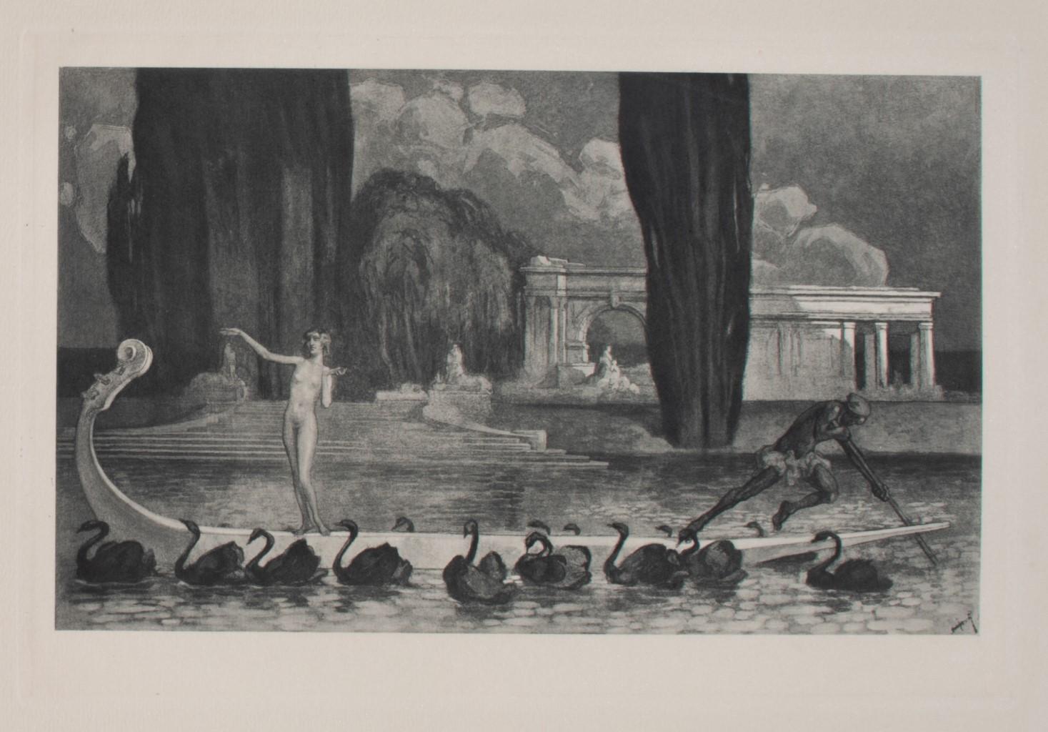 Franz von Bayros (Choisi Le Conin) Figurative Print - Harmonie - Héliogravure by Franz von Bayros - 1920s