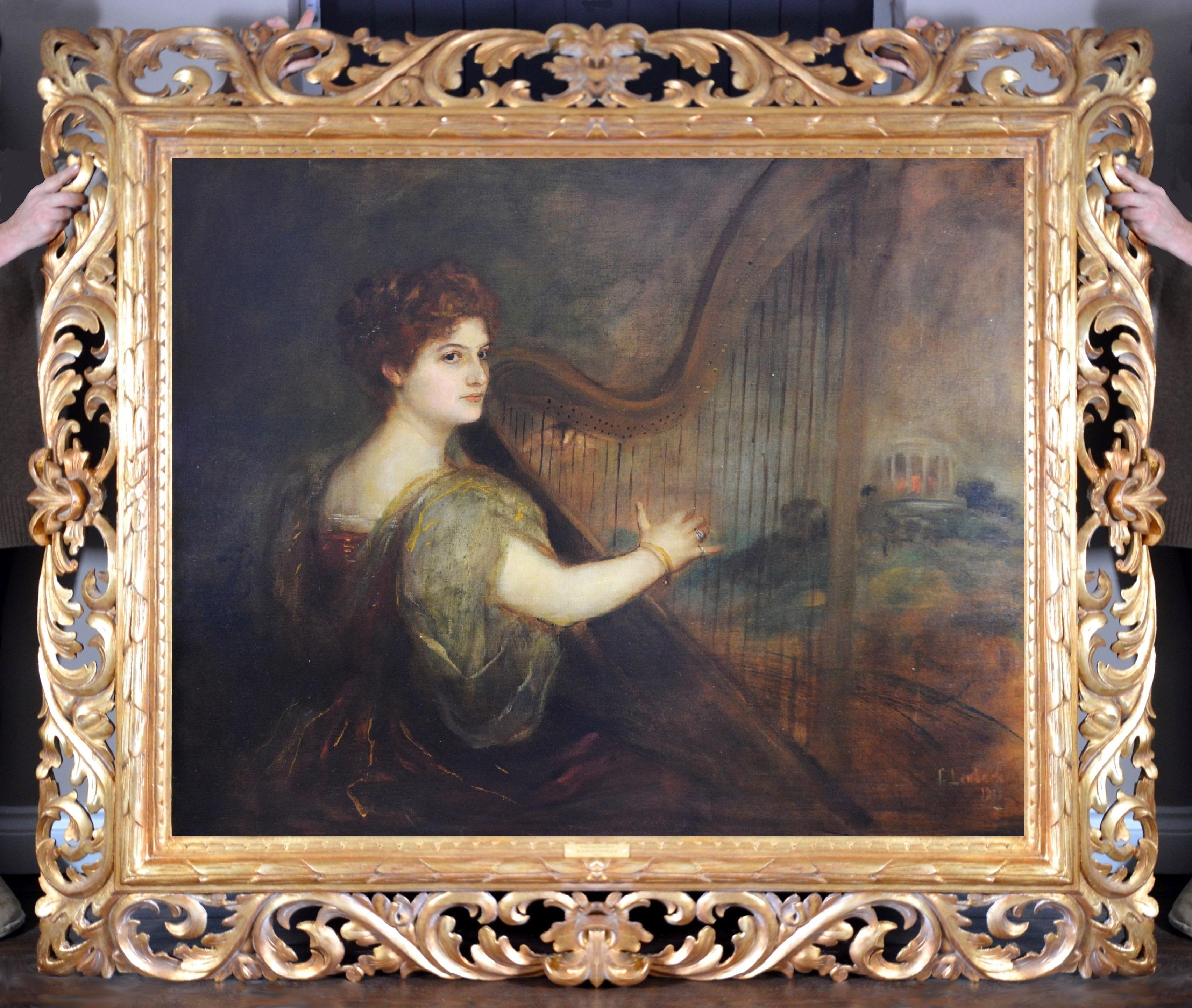 The Muse Terpsichore - Large 19th Century Portrait of the Ancient Greek Goddess - Painting by Franz von Lenbach 