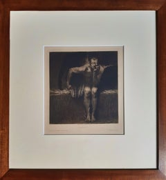 Lucifer - Etching and Aquatint by Franz von Stuck - 1889