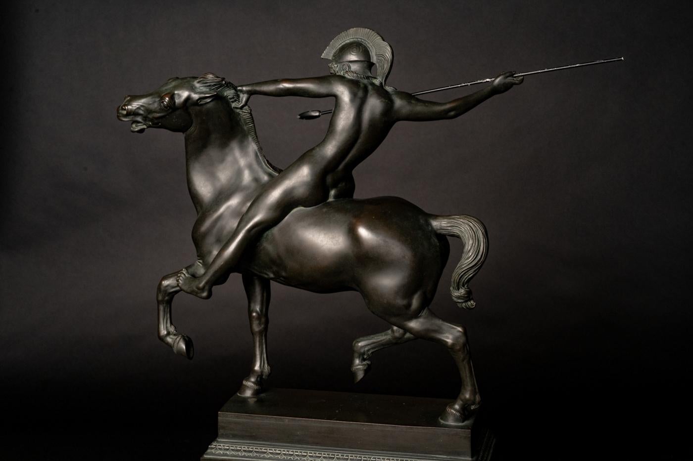 Mounted Amazon - Jugendstil Sculpture by Franz von Stuck