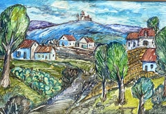 "Vibrant Landscape with Village"