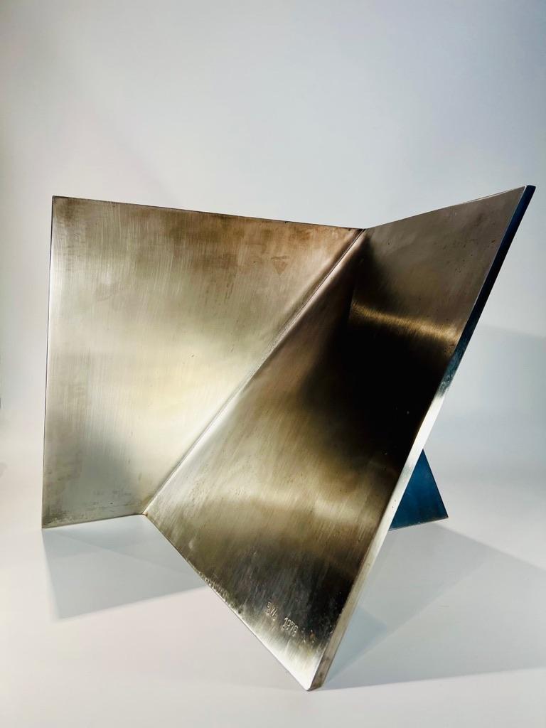 Style international Franz Weissmann Sculpture abstraite brésilienne acier !979 en vente