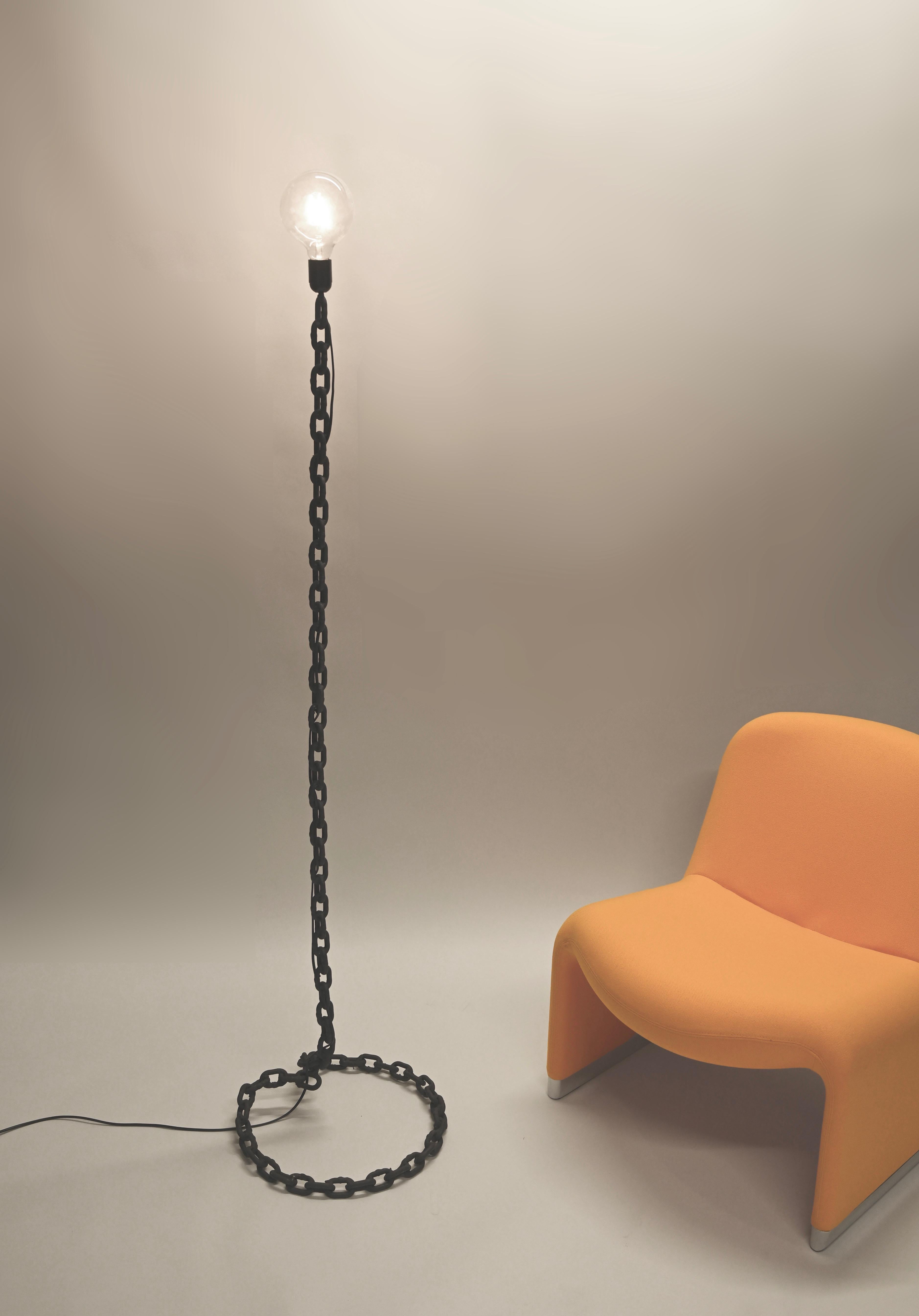 Franz West Brutalist Midcentury Chain Floor Lamp, Italy 1970s  For Sale 3