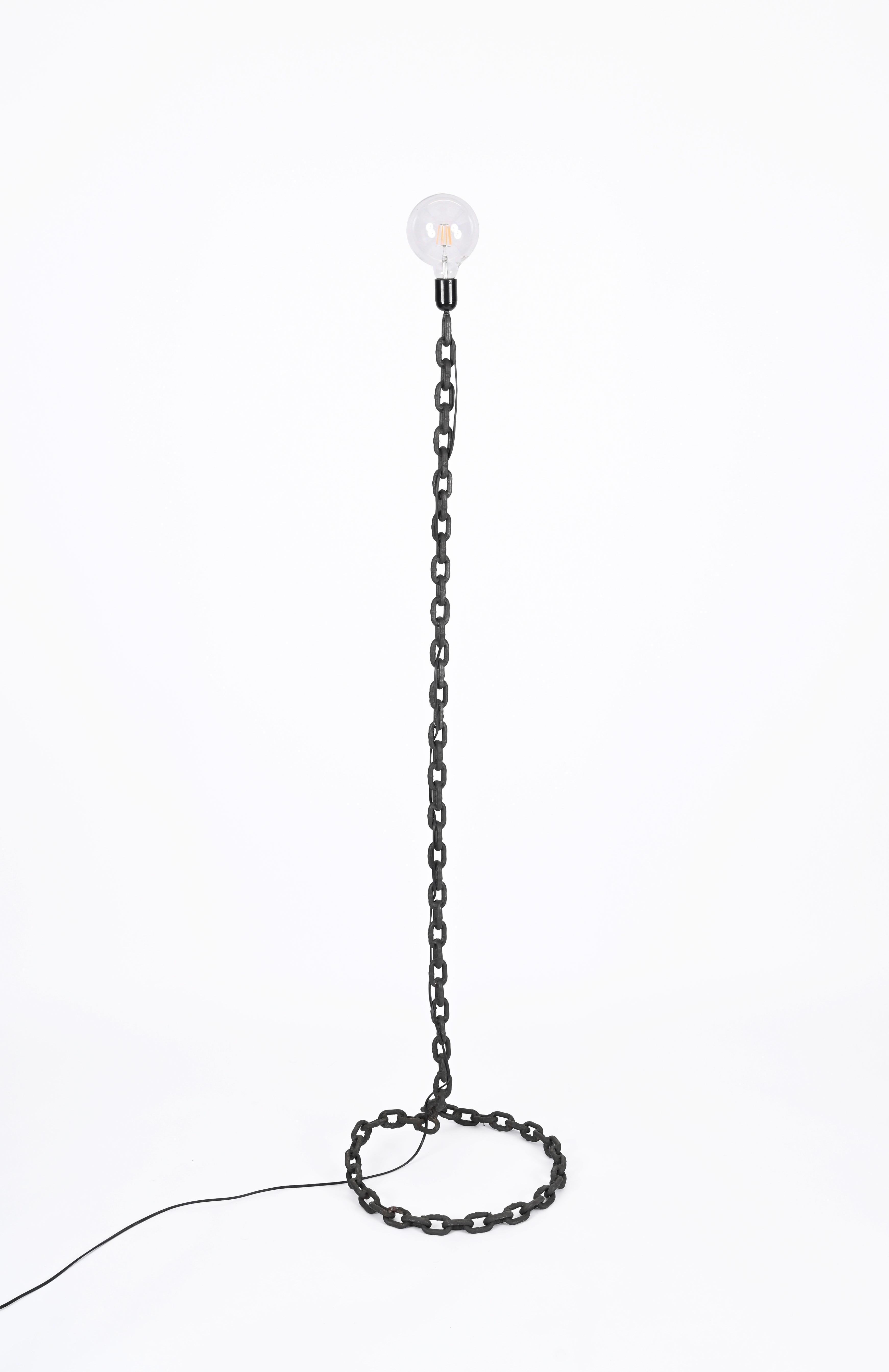 Franz West Brutalist Midcentury Chain Floor Lamp, Italy 1970s  For Sale 4
