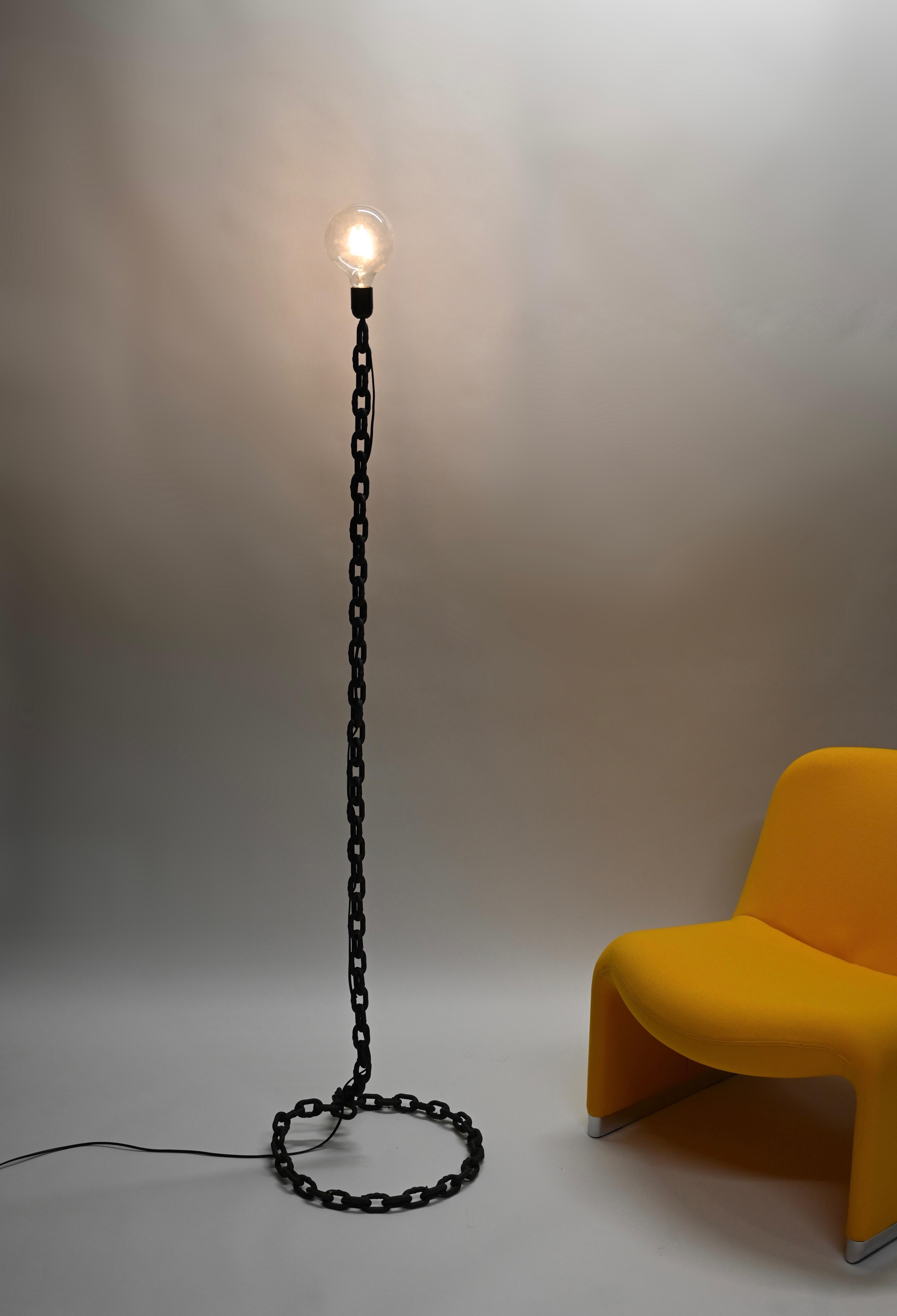 Franz West Brutalist Midcentury Chain Floor Lamp, Italy 1970s  For Sale 7