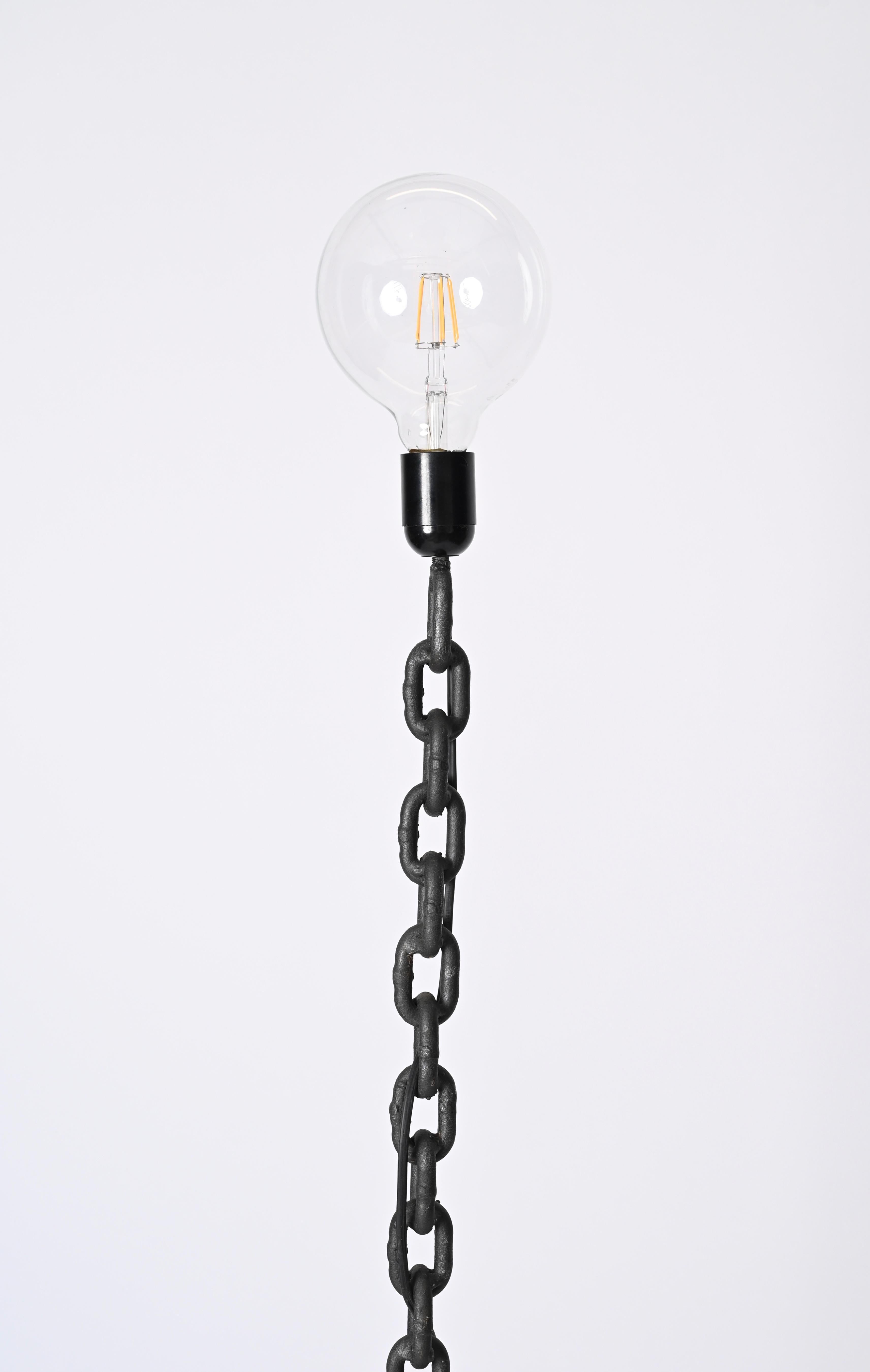 Hand-Crafted Franz West Brutalist Midcentury Chain Floor Lamp, Italy 1970s  For Sale