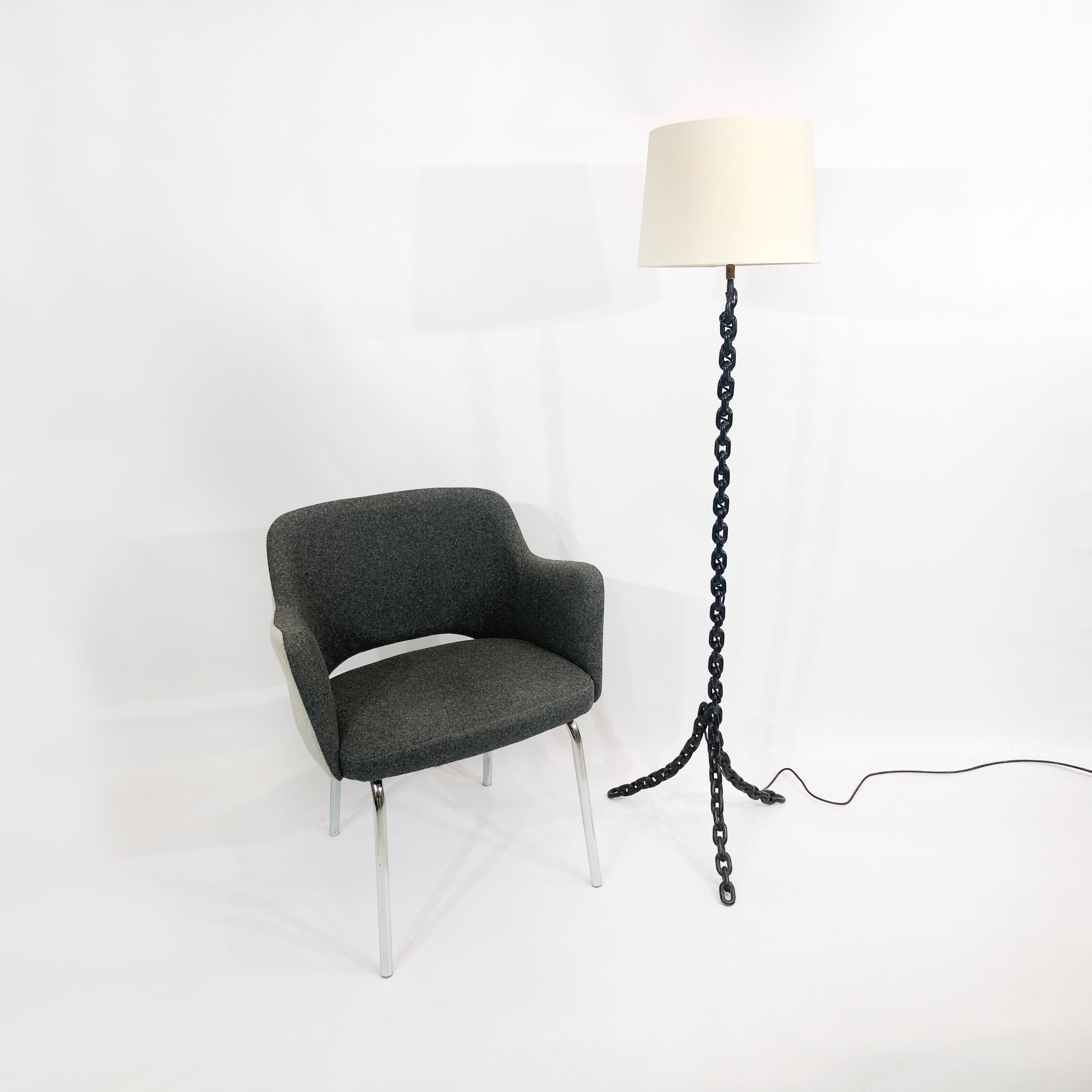 Franz West Inspired Chainlink Floor Lamp 1970s French Mid-Century Sculpture art In Good Condition In London, GB