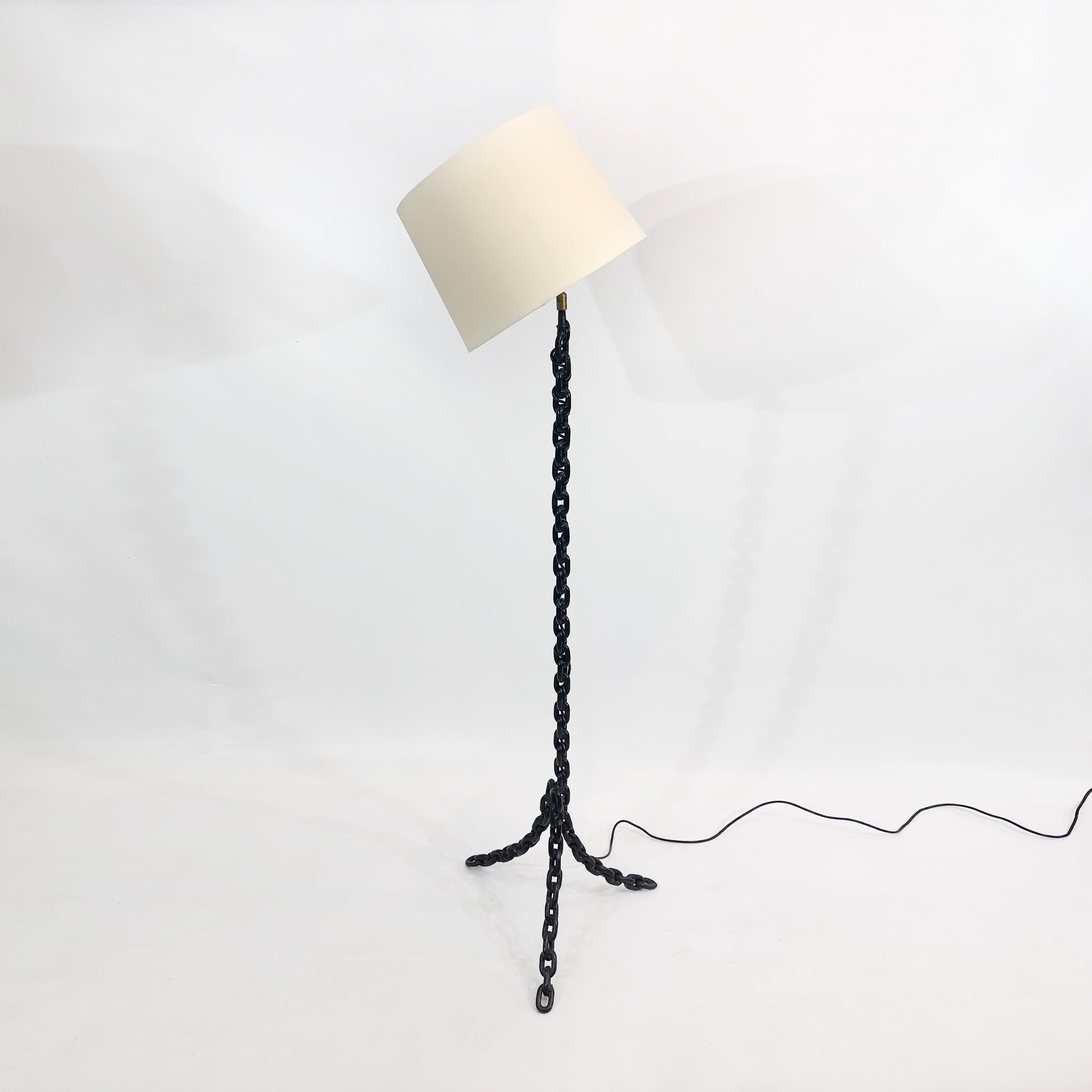 Late 20th Century Franz West Inspired Chainlink Floor Lamp 1970s French Mid-Century Sculpture art