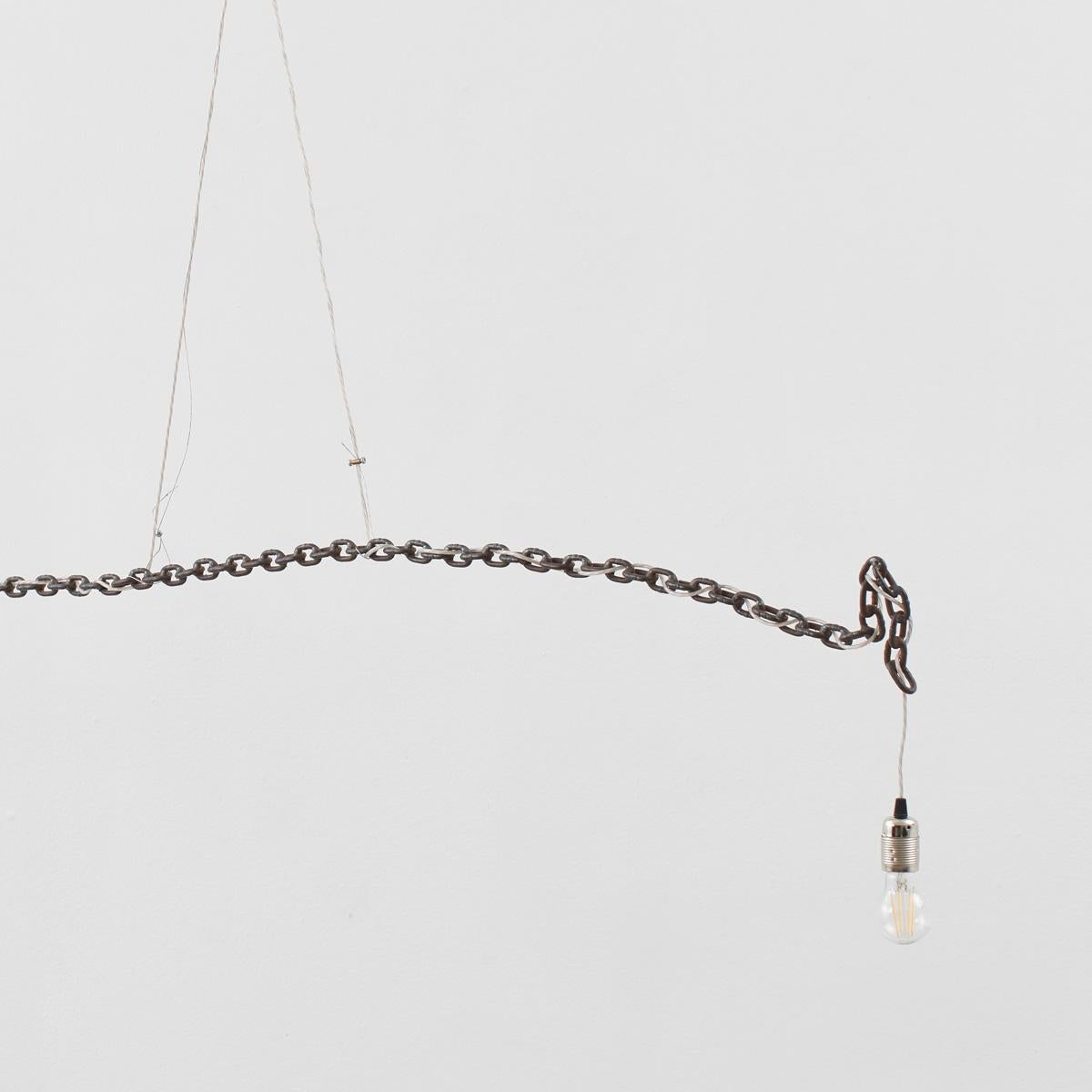 Late 20th Century Franz West Meta-Memphis chainlink Suspension Lamp, Memphis Milano, Italy, 1991 For Sale