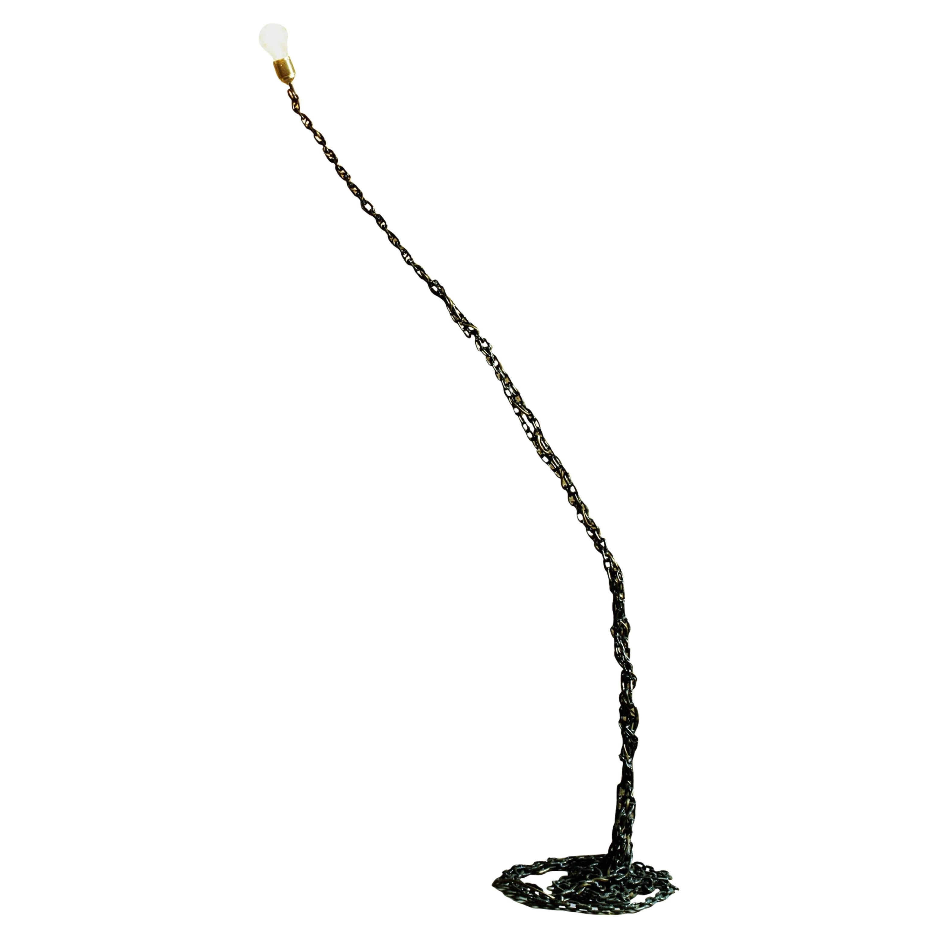 Franz West „Privatlampe Des Kunstlers II“, Stehlampe mit Eisenkette, Österreich 1989 im Angebot