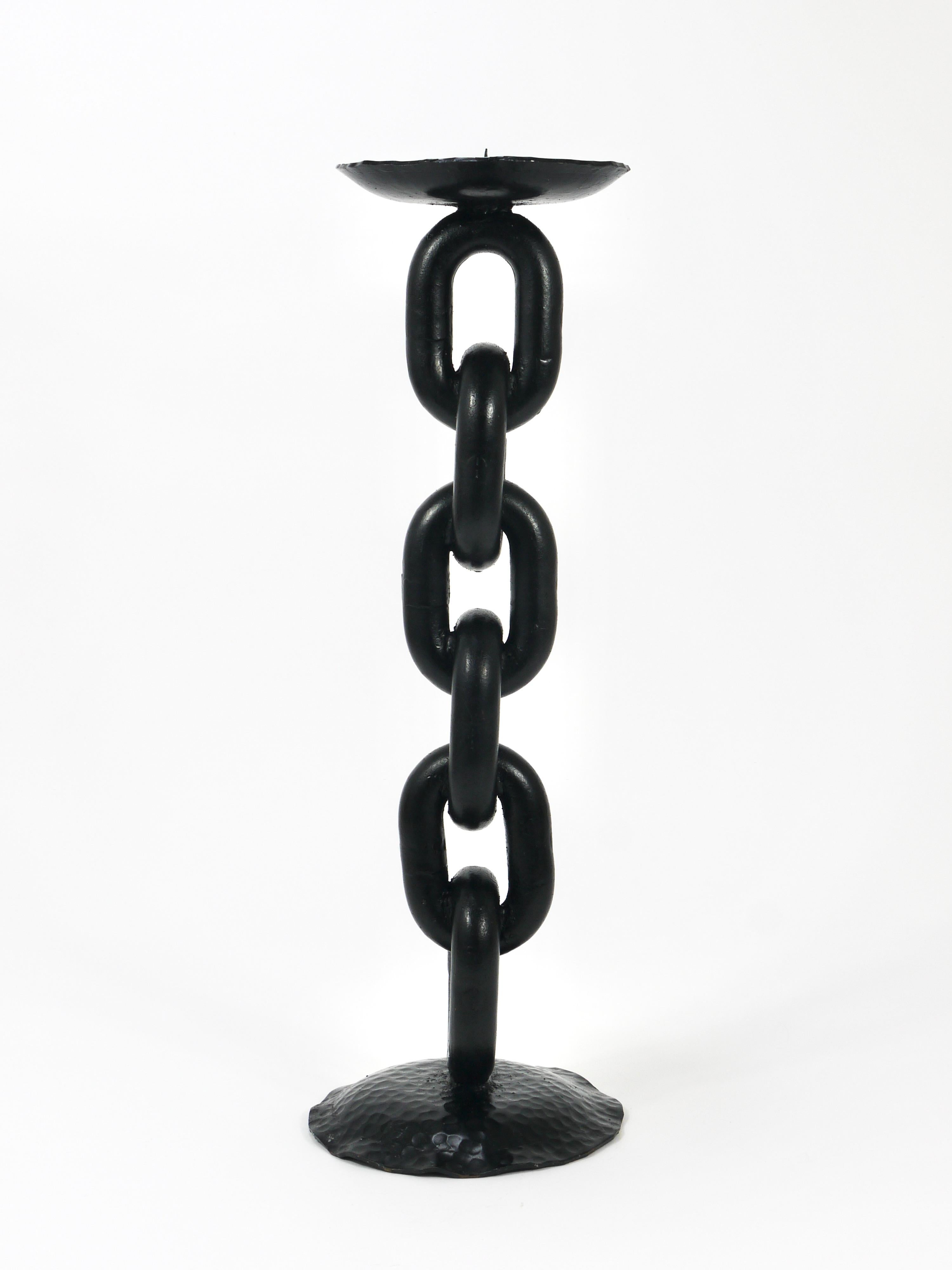 Franz West Style Brutalist Large Iron Chain Link Candleholder Candle Stick, 1970 For Sale 6