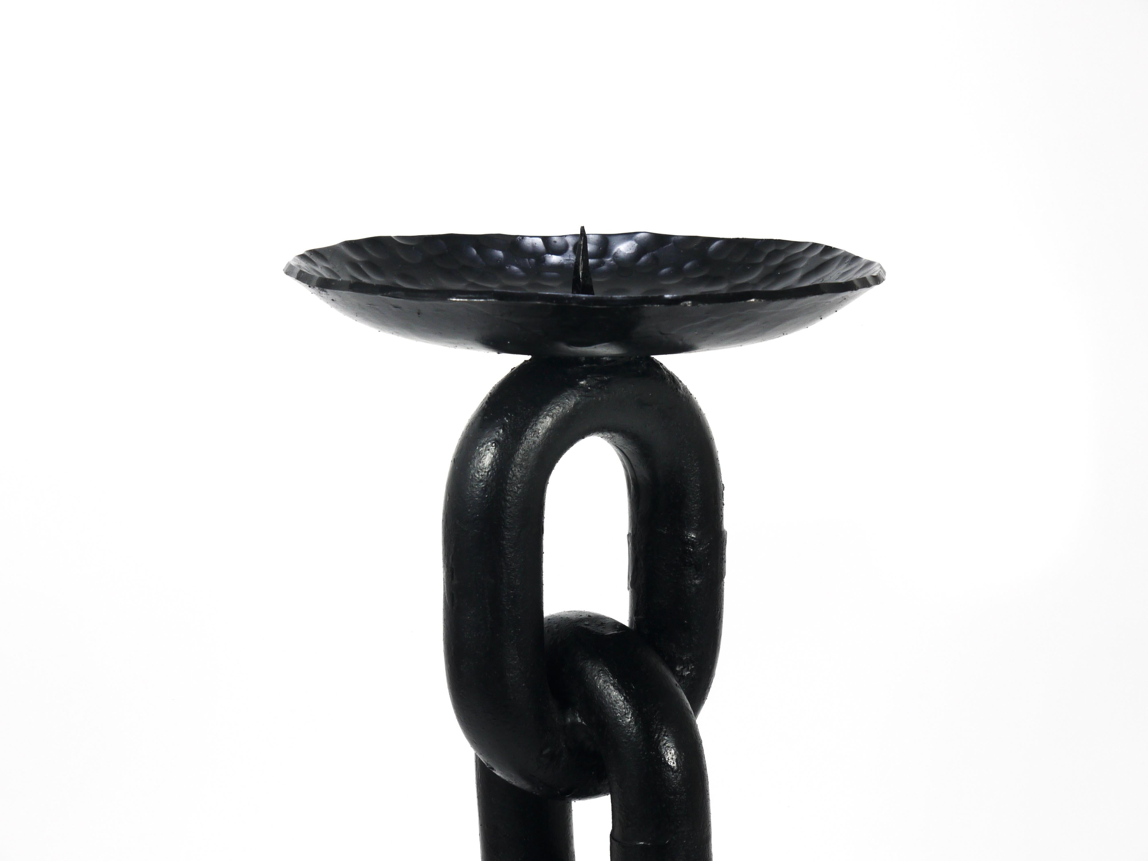 Franz West Style Brutalist Large Iron Chain Link Candleholder Candle Stick, 1970 For Sale 9