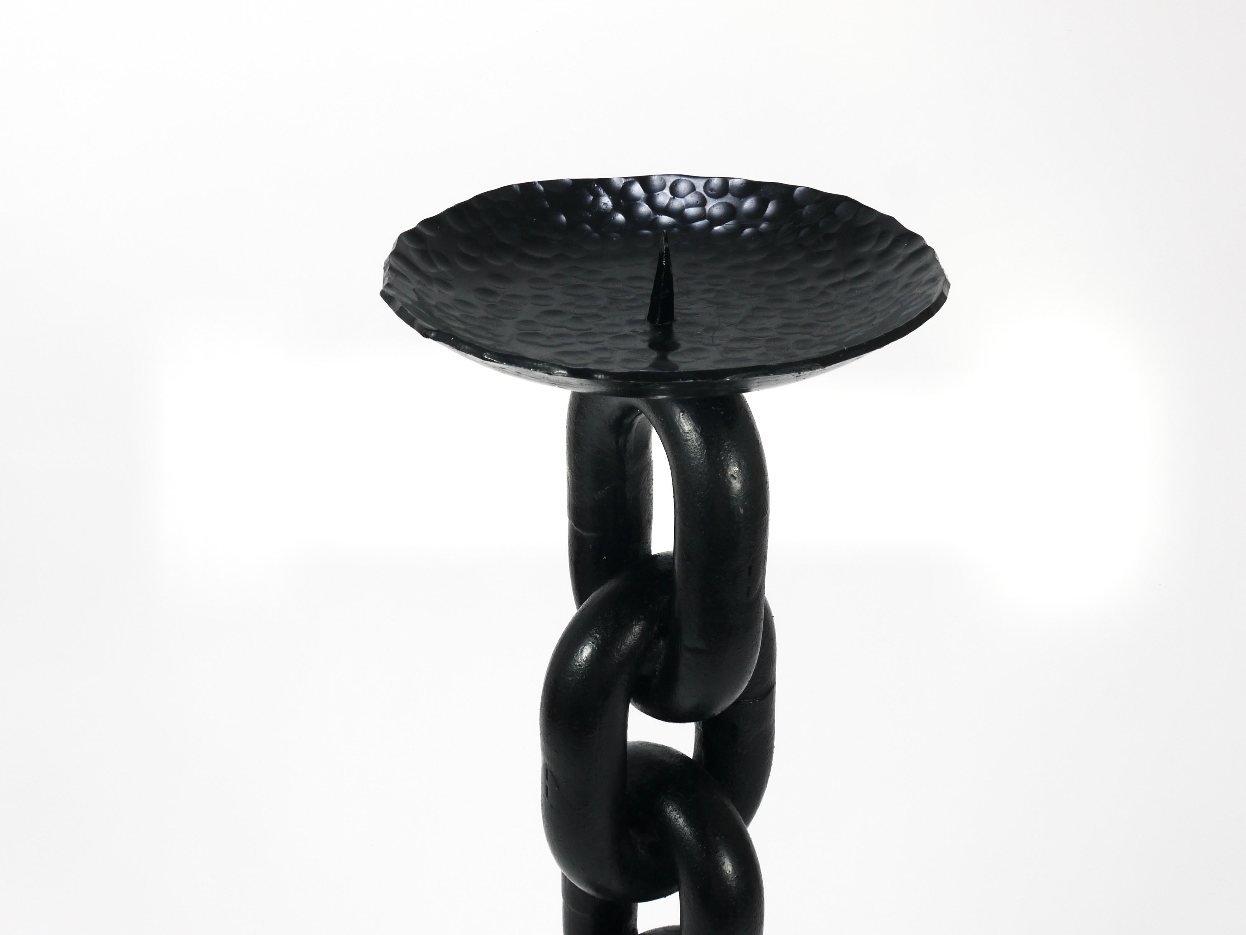 20th Century Franz West Style Brutalist Large Iron Chain Link Candleholder Candle Stick, 1970 For Sale