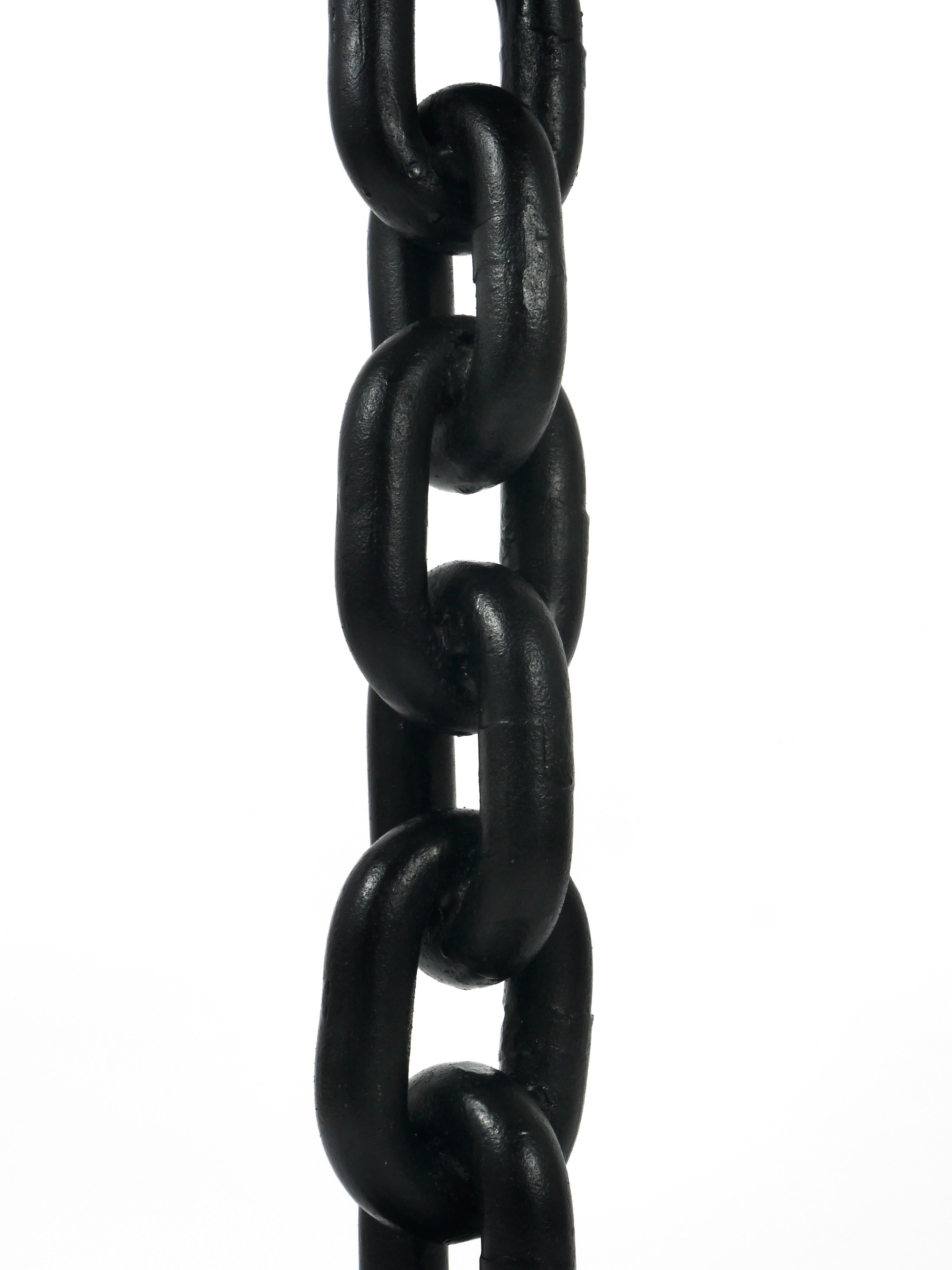 Metal Franz West Style Brutalist Large Iron Chain Link Candleholder Candle Stick, 1970 For Sale