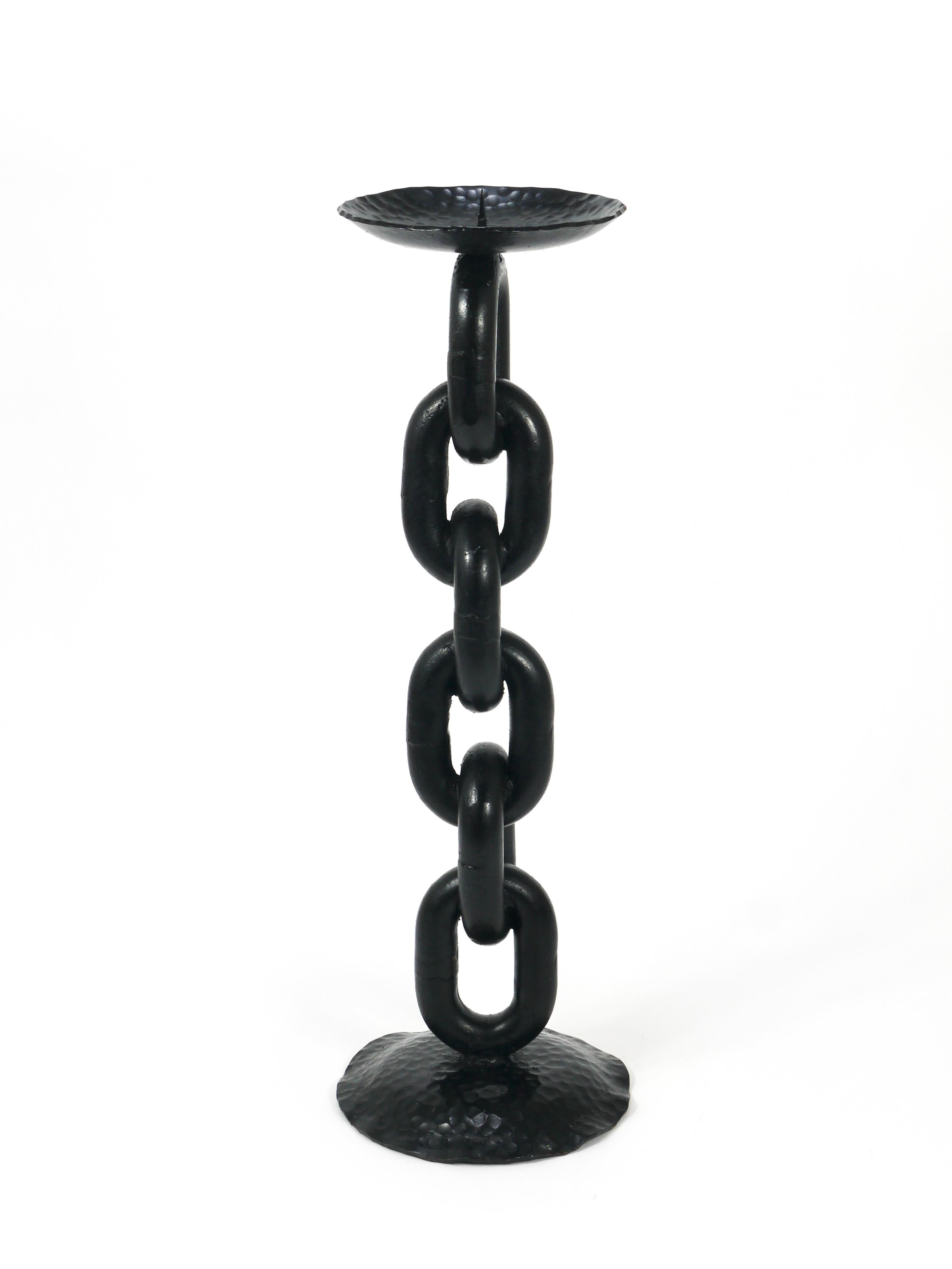 Franz West Style Brutalist Large Iron Chain Link Candleholder Candle Stick, 1970 For Sale 1