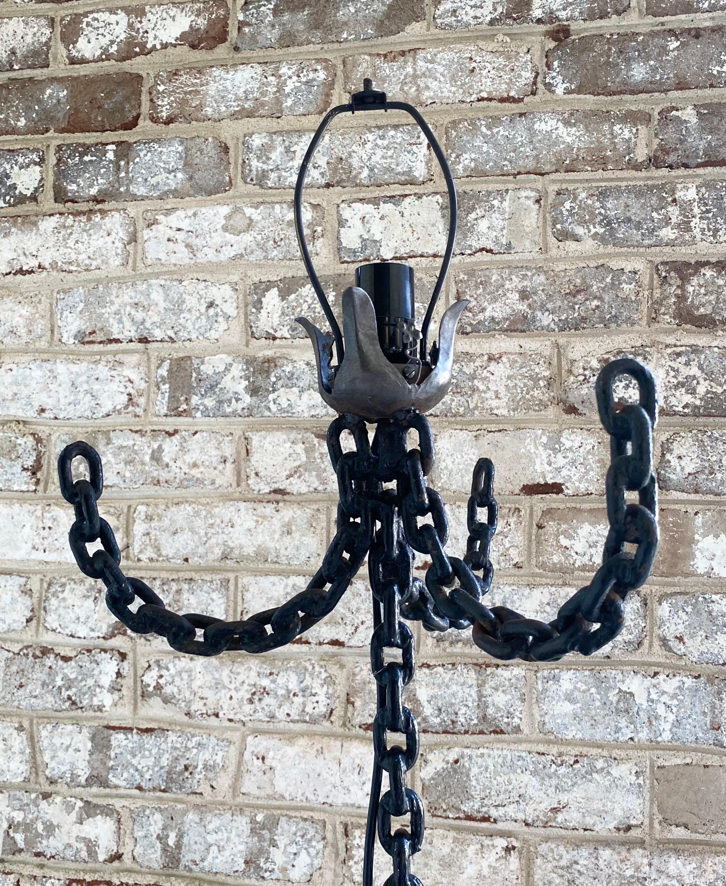 Chain Floor Lamp In Good Condition For Sale In East Hampton, NY