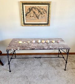 Franz West-Style Iron Chain + Marble Desk / Console Table