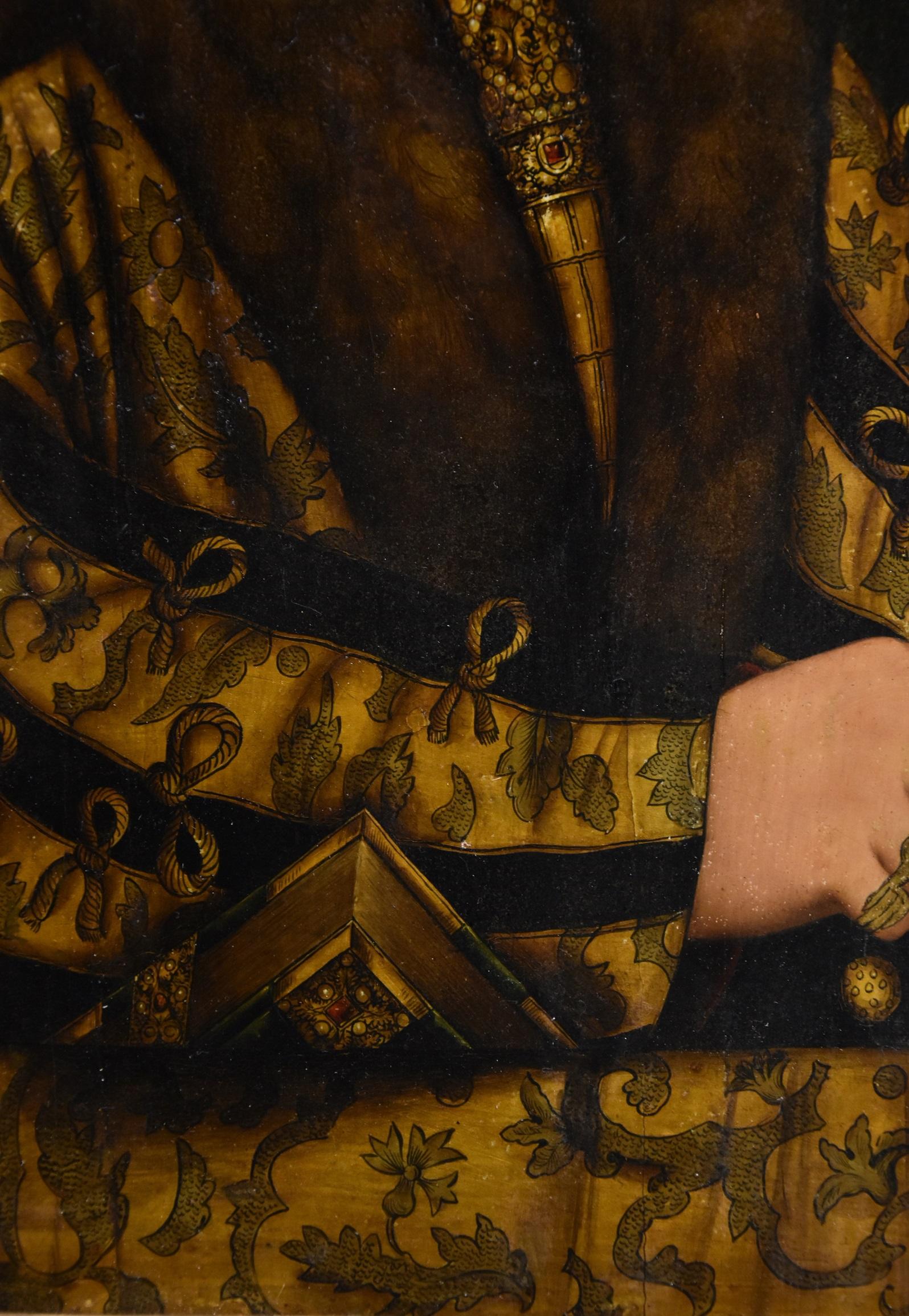 Frederick III Cranach Rohrich Peinture Huile sur table 19ème siècle Portrait flamand en vente 5