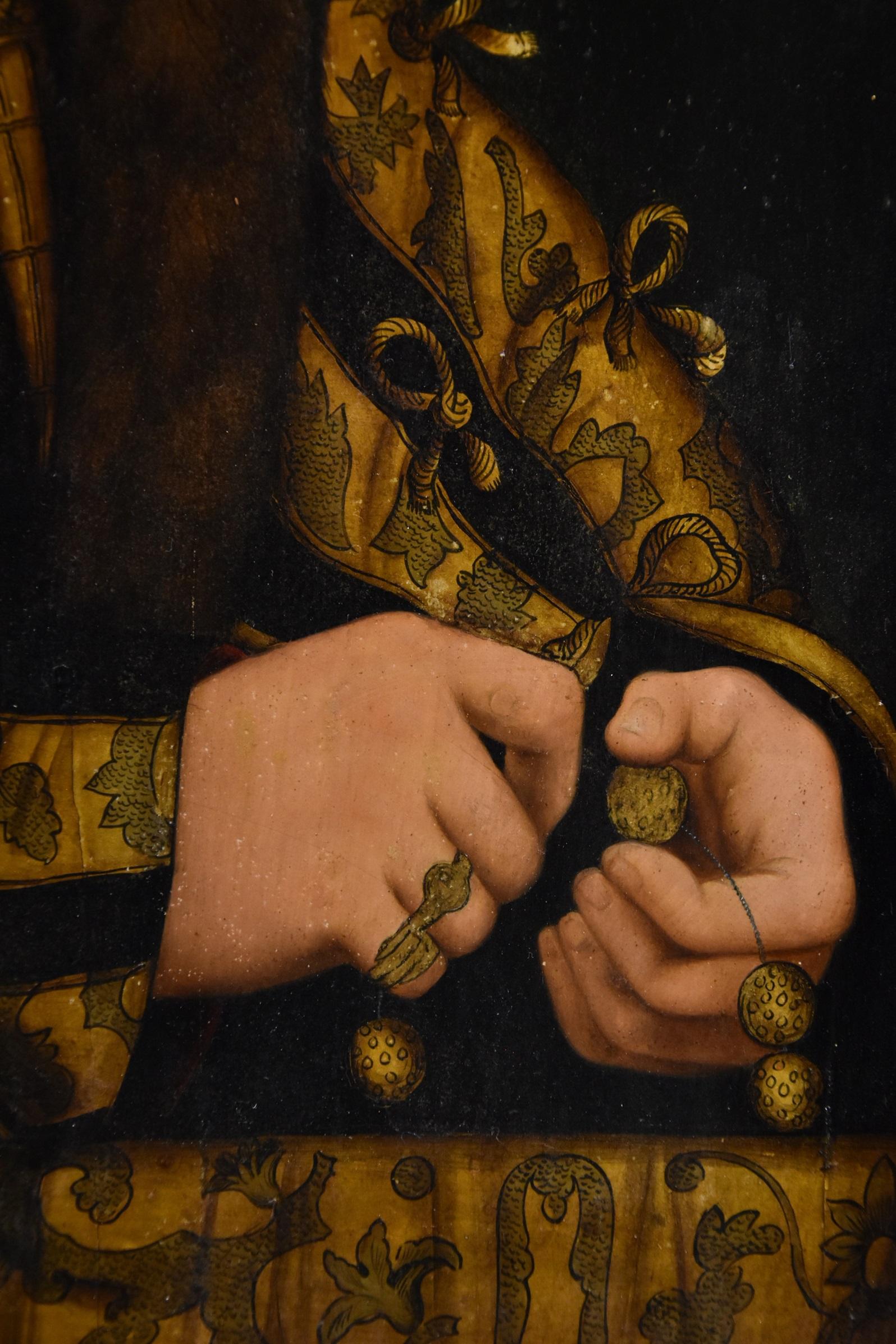 Frederick III Cranach Rohrich Peinture Huile sur table 19ème siècle Portrait flamand en vente 6
