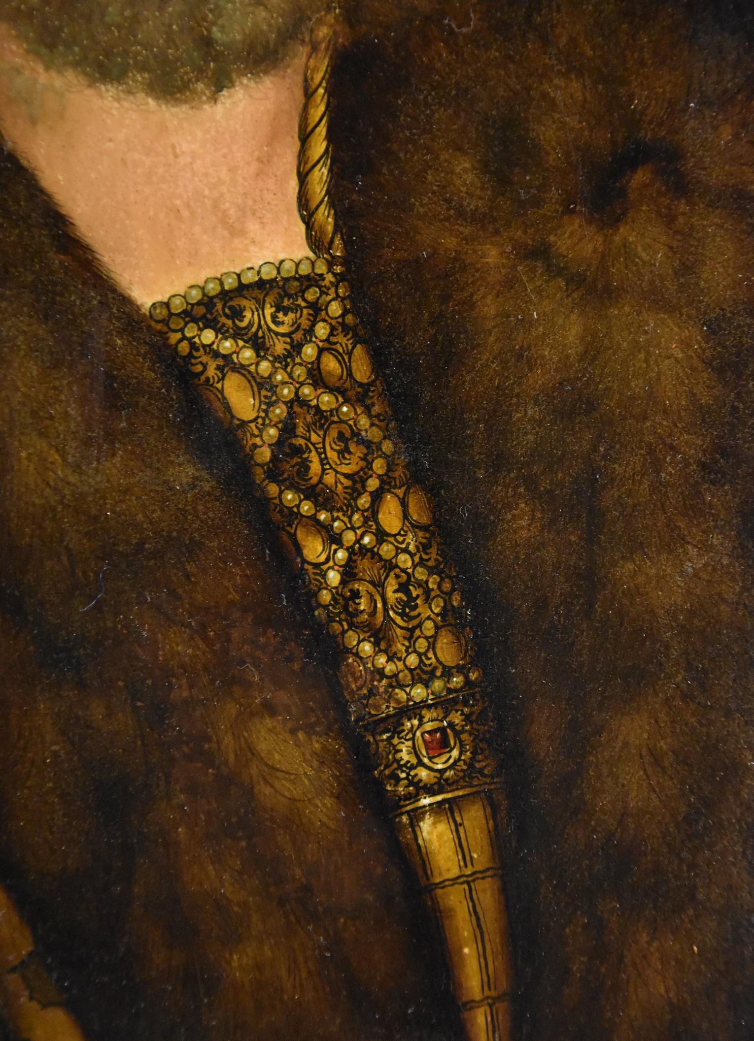 Frederick III Cranach Rohrich Peinture Huile sur table 19ème siècle Portrait flamand en vente 7
