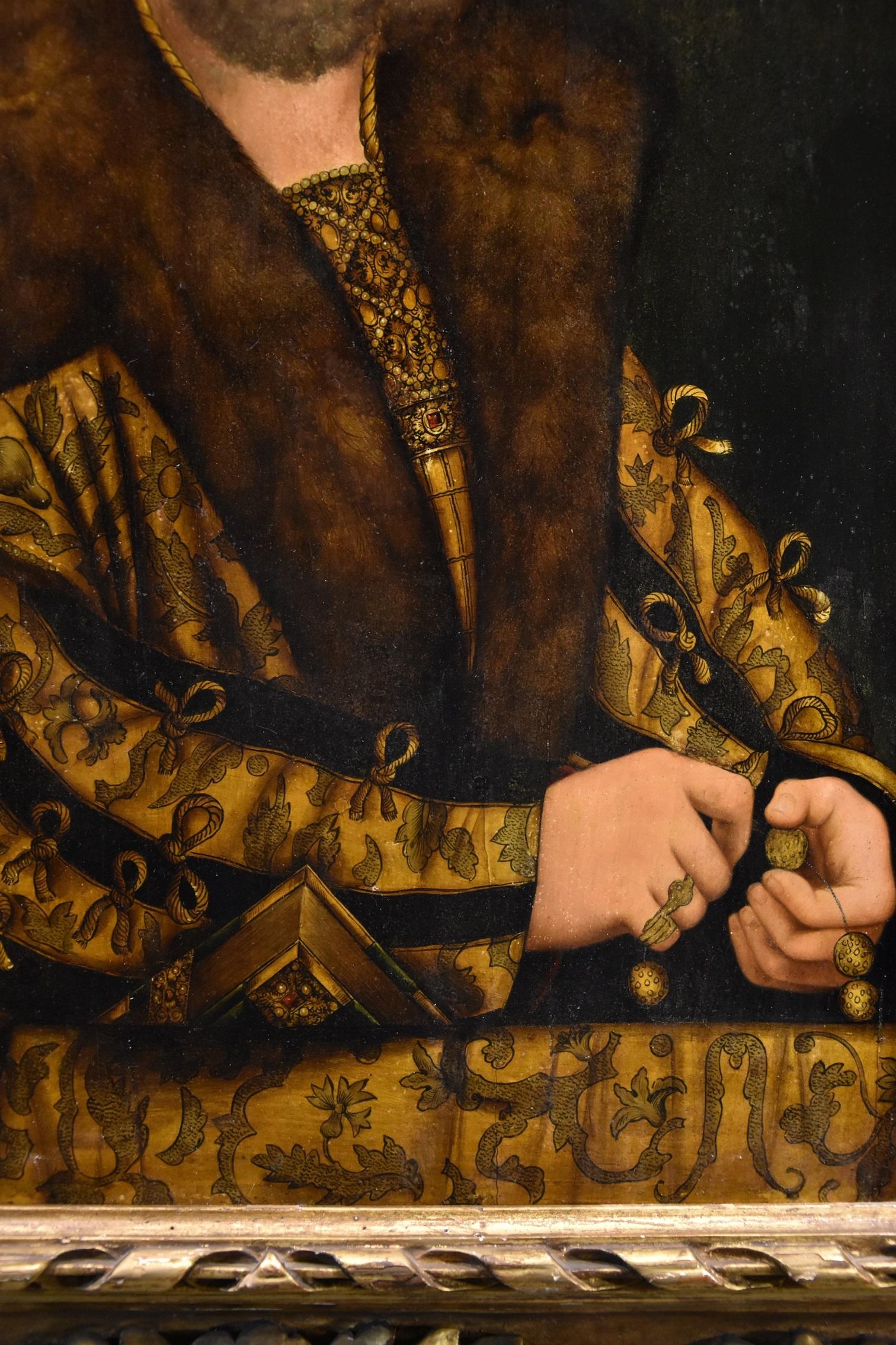 Frederick III Cranach Rohrich Peinture Huile sur table 19ème siècle Portrait flamand en vente 3
