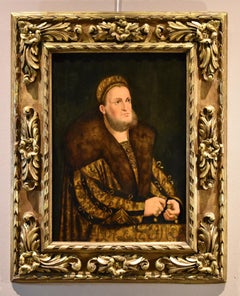 Friedrich III Cranach Rohrich Gemälde Öl auf Tisch 19. Jahrhundert Flemish Portrait