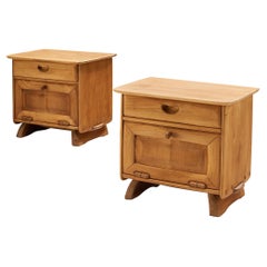 Franz Xavel Sproll Pair of Night Stands in Solid Elm