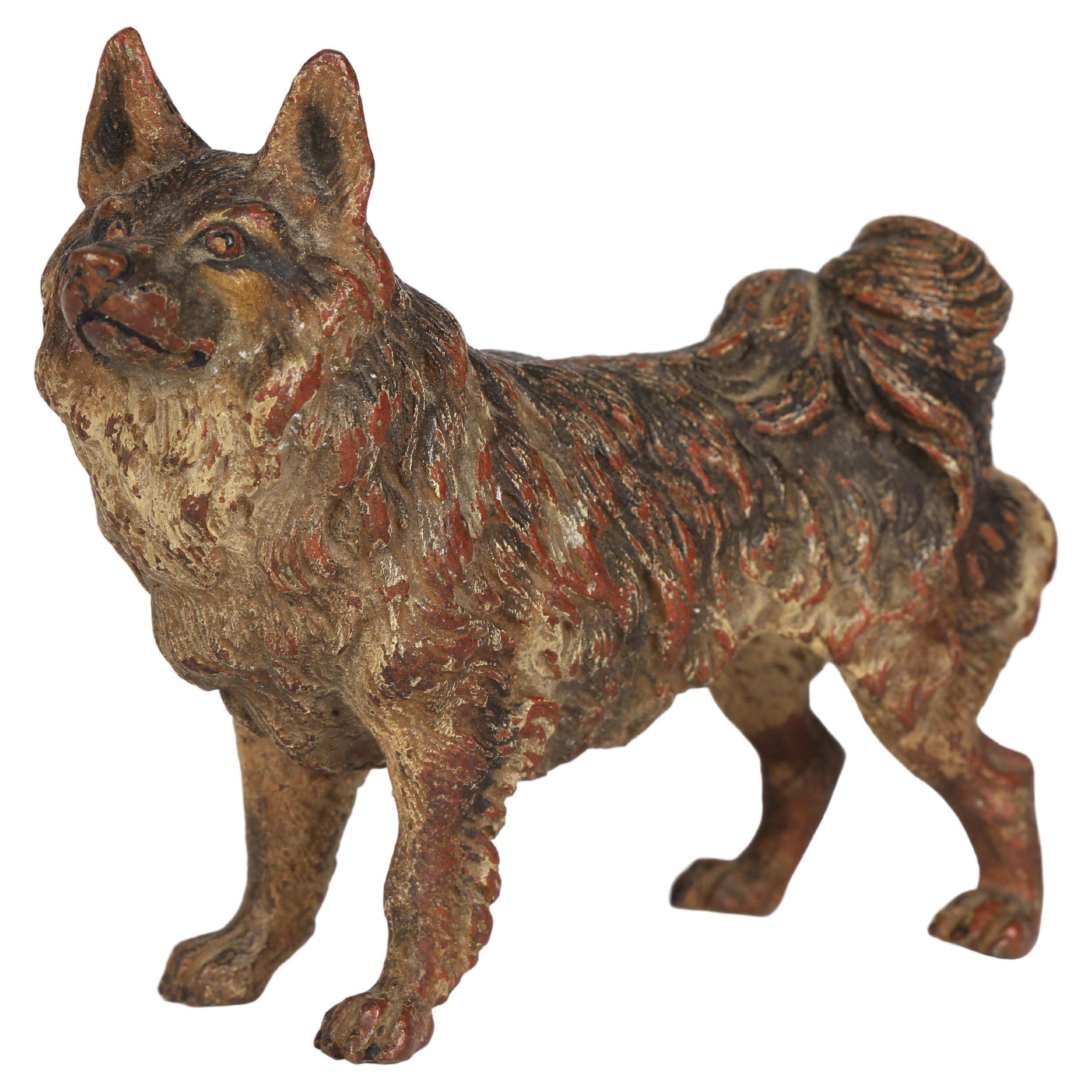 Franz Xaver Bergmann Attributed Austrian Cold Painted Bronze Dog Figure