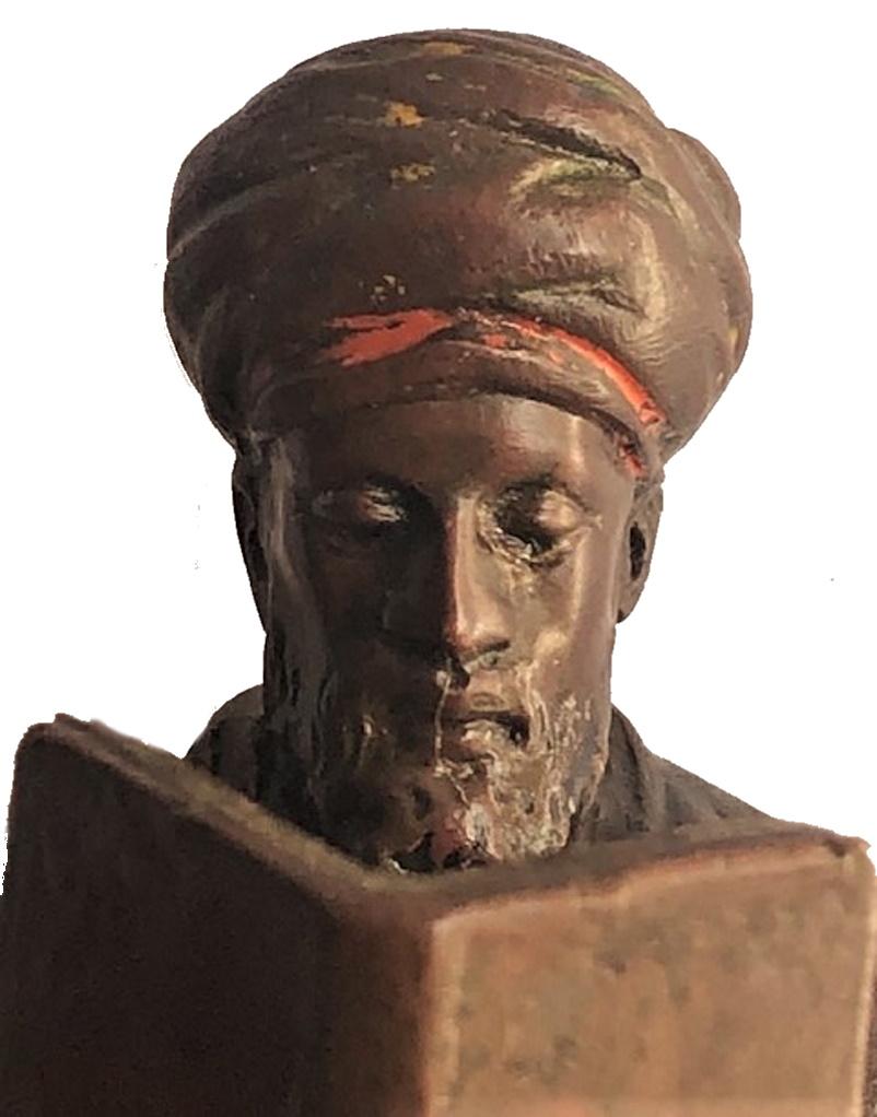 Autrichien Presse-papiers sculptural en bronze de Vienne de Franz Xaver Bergmann, Érudit de Coran, vers 19 en vente