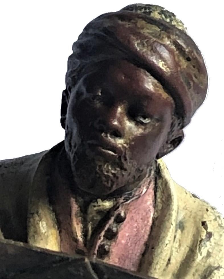 Autrichien Franz Xaver Bergmann, Sculpture en bronze de Coran Scribe, Vienne, vers 1900 en vente