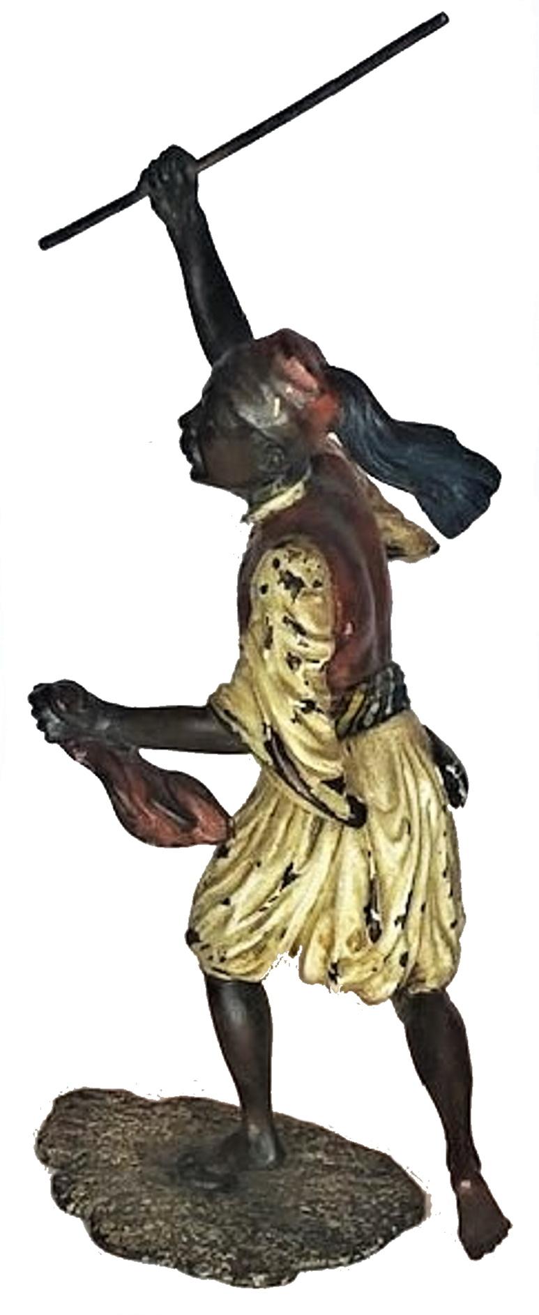 Autrichien Sculpture en bronze de Franz Xaver Bergmann, guerrier mauresque, Vienne, vers 1900  en vente
