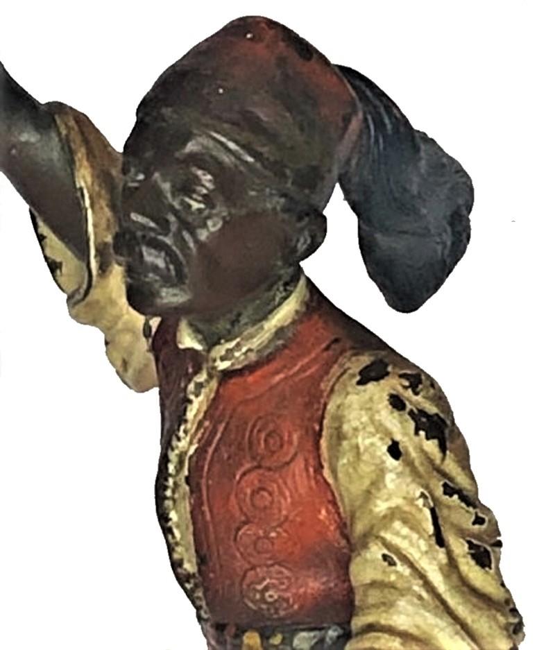 Jugendstil Franz Xaver Bergmann, Moorish Warrior, Vienna Bronze Sculpture, Ca. 1900  For Sale