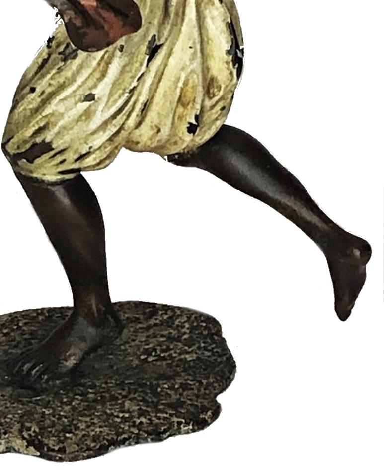 Painted Franz Xaver Bergmann, Moorish Warrior, Vienna Bronze Sculpture, Ca. 1900  For Sale