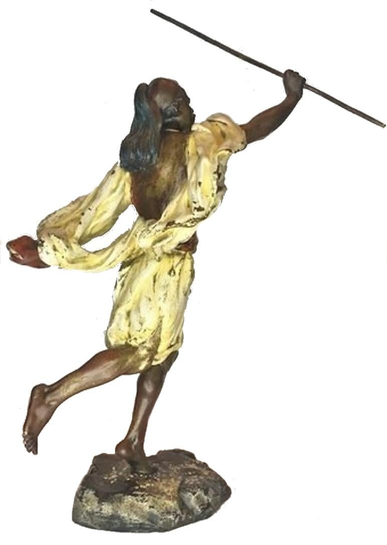 Franz Xaver Bergmann, Moorish Warrior, Vienna Bronze Sculpture, Ca. 1900 In Good Condition For Sale In New York, NY