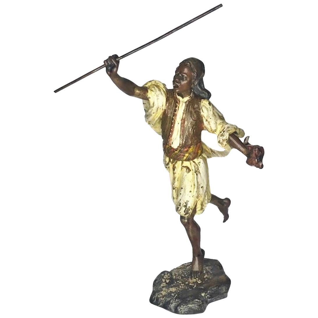 Franz Xaver Bergmann, Moorish Warrior, Vienna Bronze Sculpture, Ca. 1900