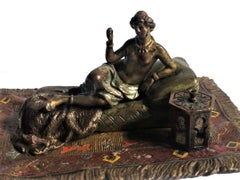 Franz Xaver Bergmann, Odalisque, Vienna Bronze Sculpture, Ca. 1900