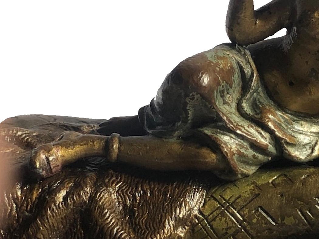 Autrichien Franz Xaver Bergmann, Odalisque, sculpture en bronze de Vienne, vers 1900 en vente