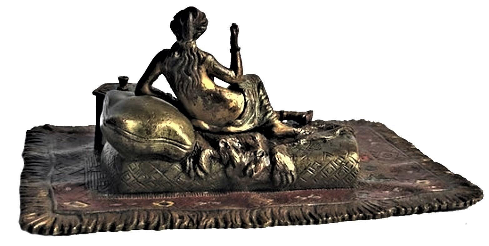 Bronzeskulptur von Wiener Bronzeskulptur von Odalisque, Französischer Xaver Bergmann, um 1900 im Angebot 1