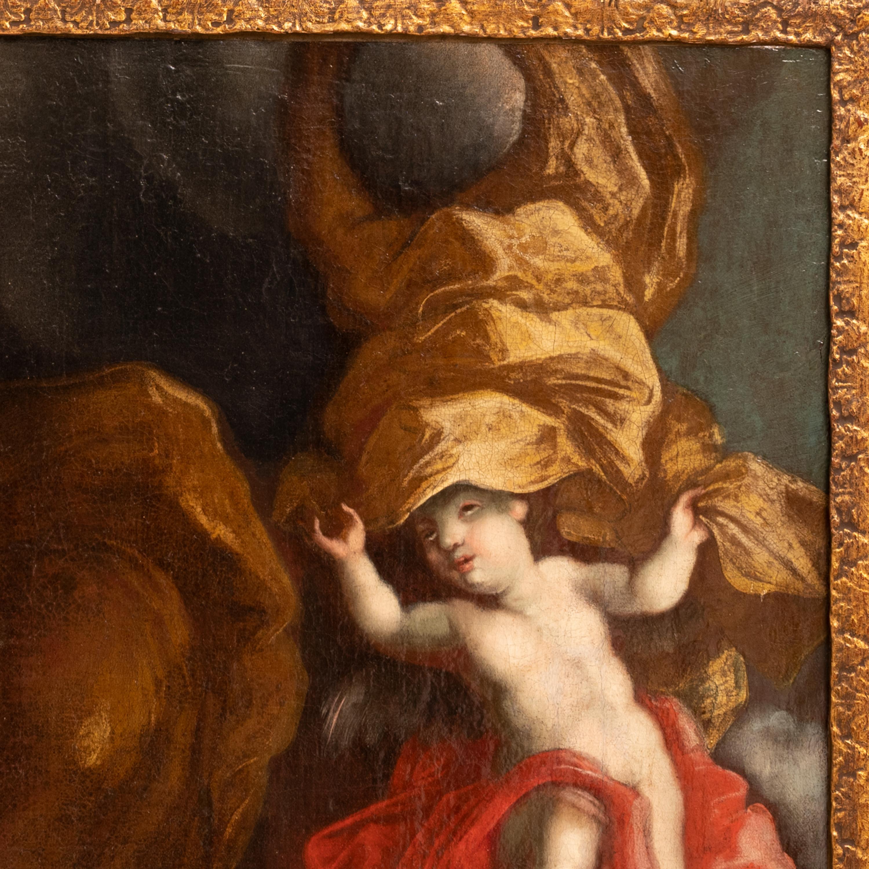 Pittura su tela barocca austriaca antica Architettura Allegoria Cherubini - Painting Barocco di Franz Xaver Karl Palko