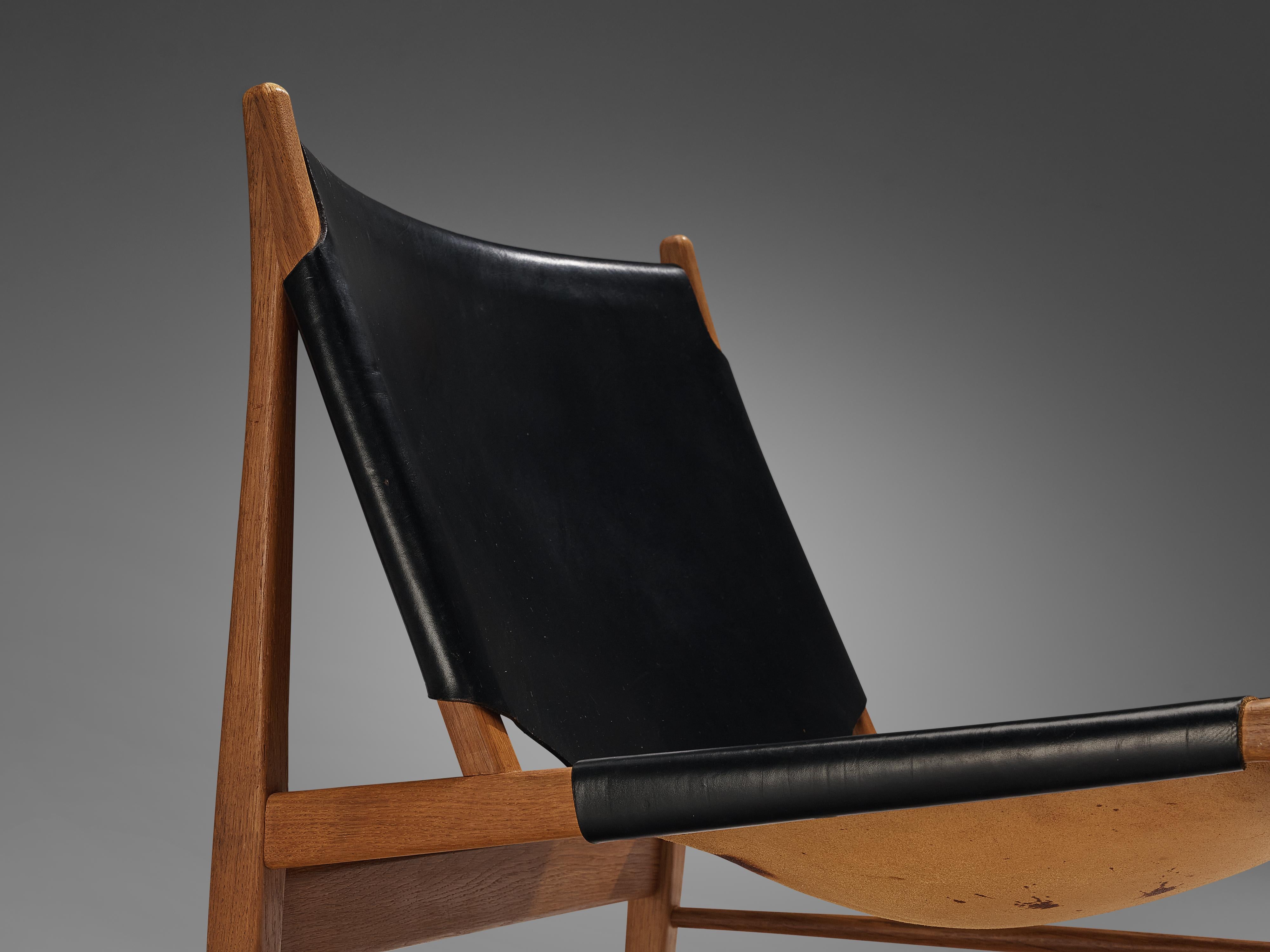 Franz Xaver Lutz 'Chimney' Lounge Chair Model 1192 in Black Original Leather 4