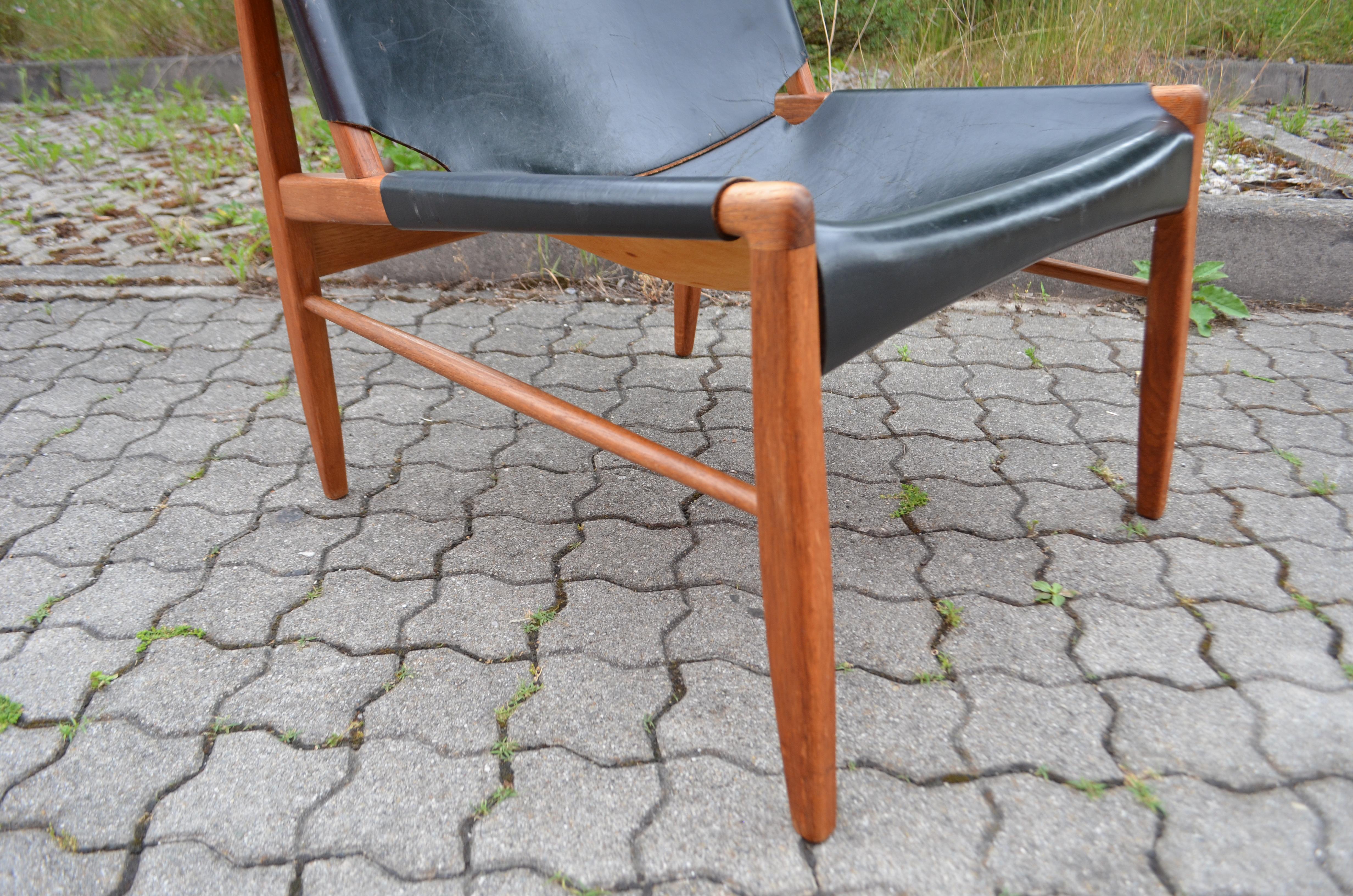 Leather Franz Xaver Lutz Model 1192 Chimney Lounge Chair for Deutsche Werkstätten, 1958 For Sale