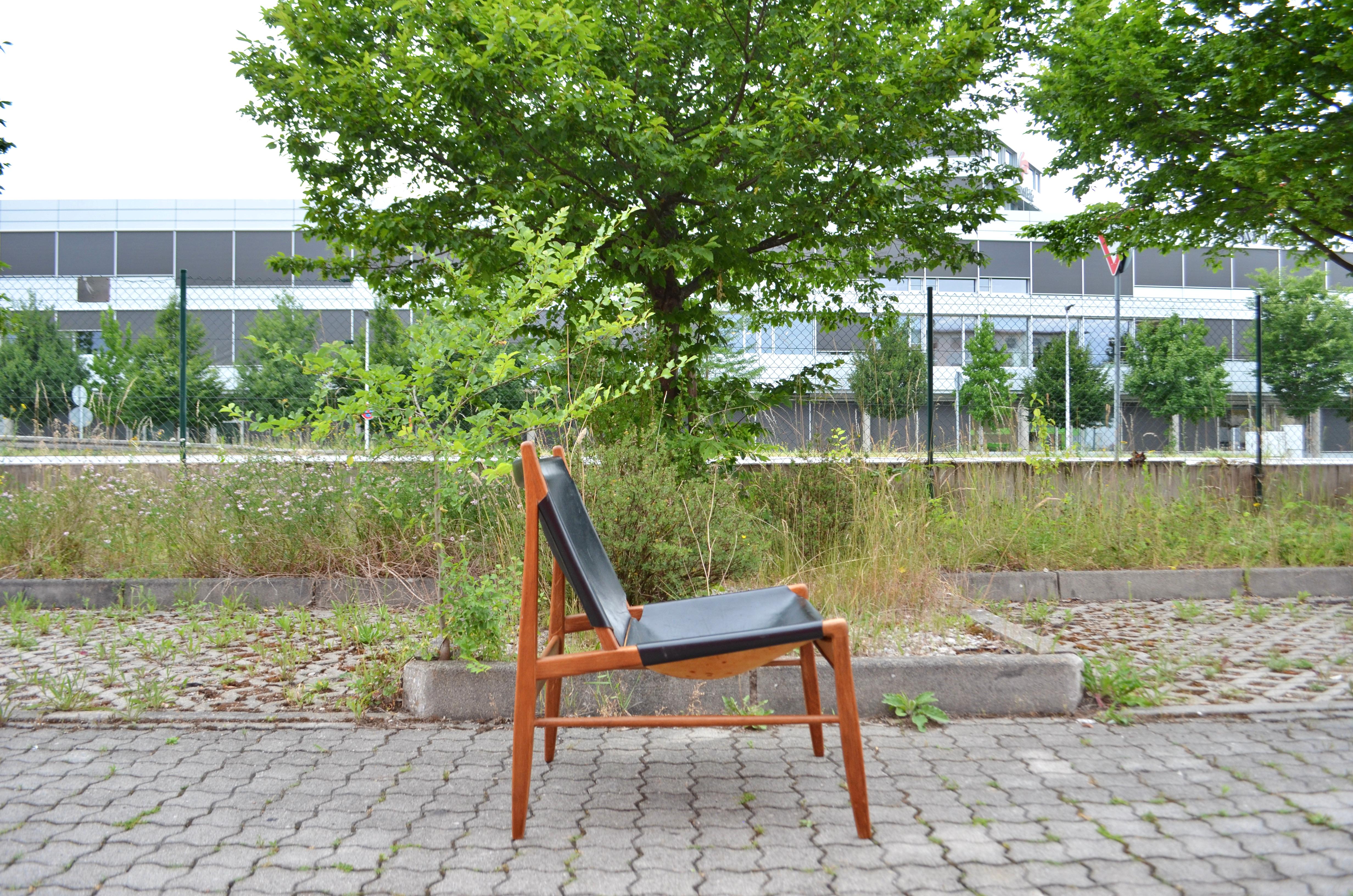 Mid-Century Modern Franz Xaver Lutz Model 1192 Chimney Lounge Chair for Deutsche Werkstätten, 1958 For Sale
