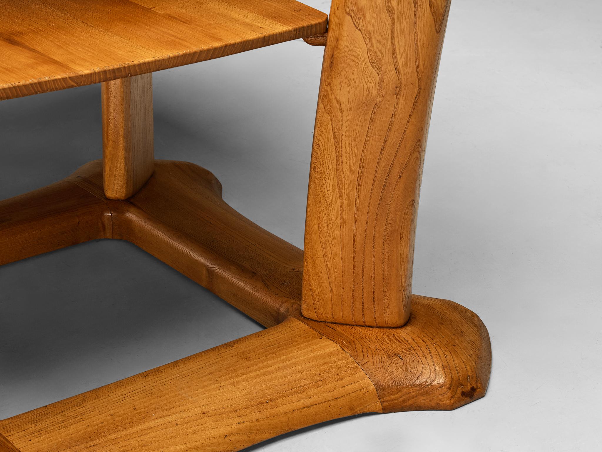 Franz Xaver Sproll Extendable Dining Table in Elm For Sale 3