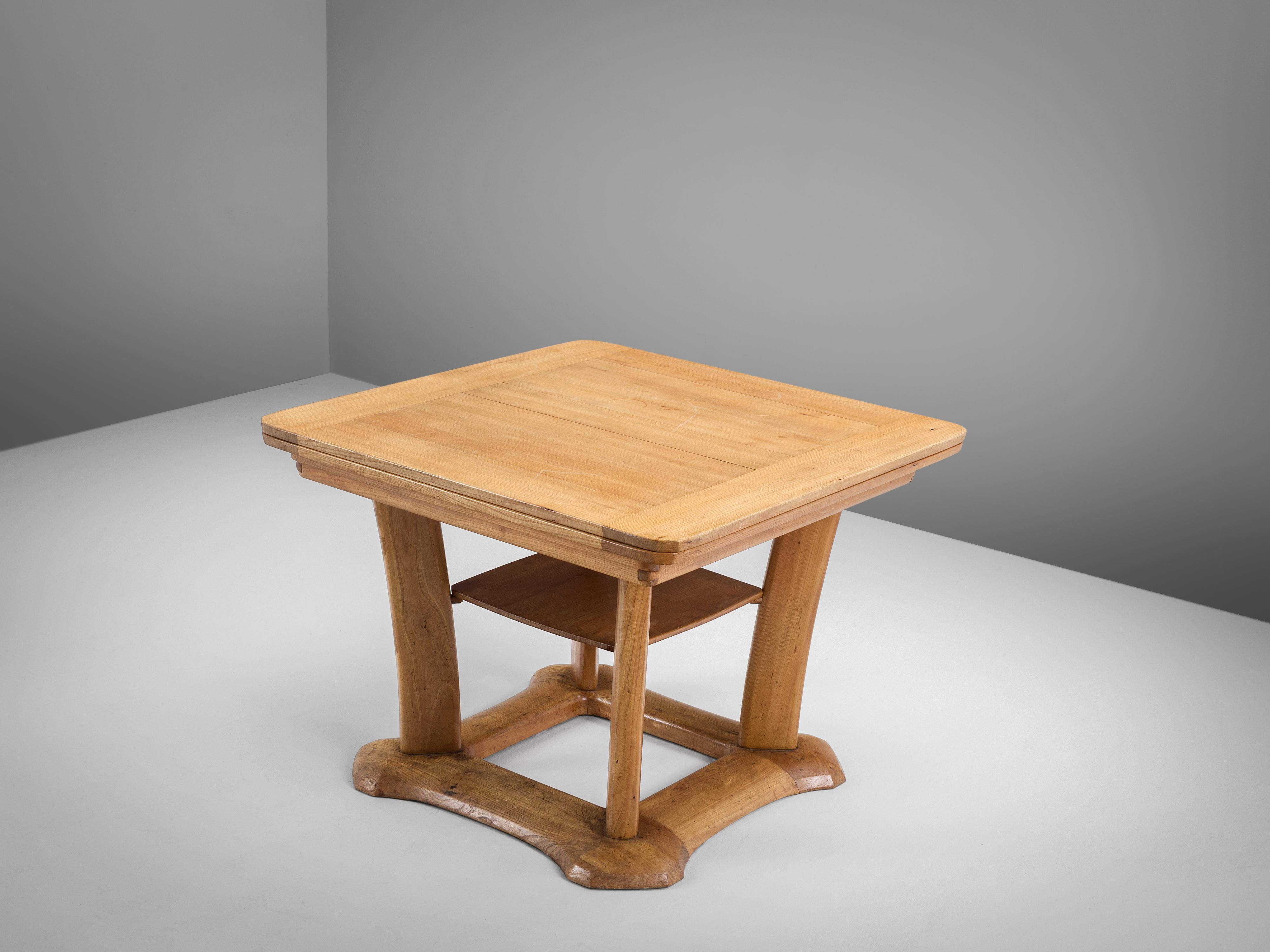 Swiss Franz Xaver Sproll Extendable Dining Table in Elm For Sale