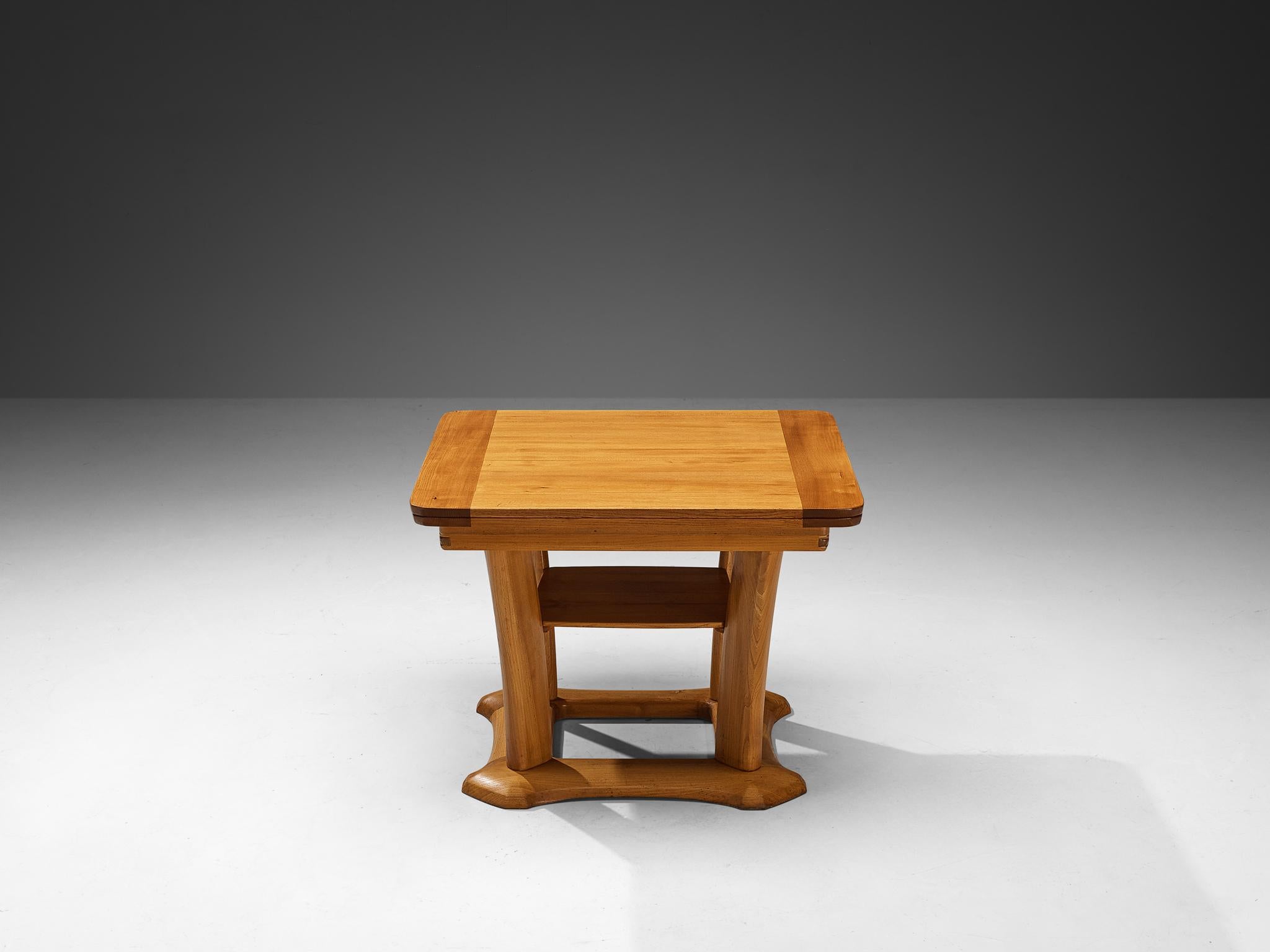 Franz Xaver Sproll Extendable Dining Table in Elm In Good Condition For Sale In Waalwijk, NL