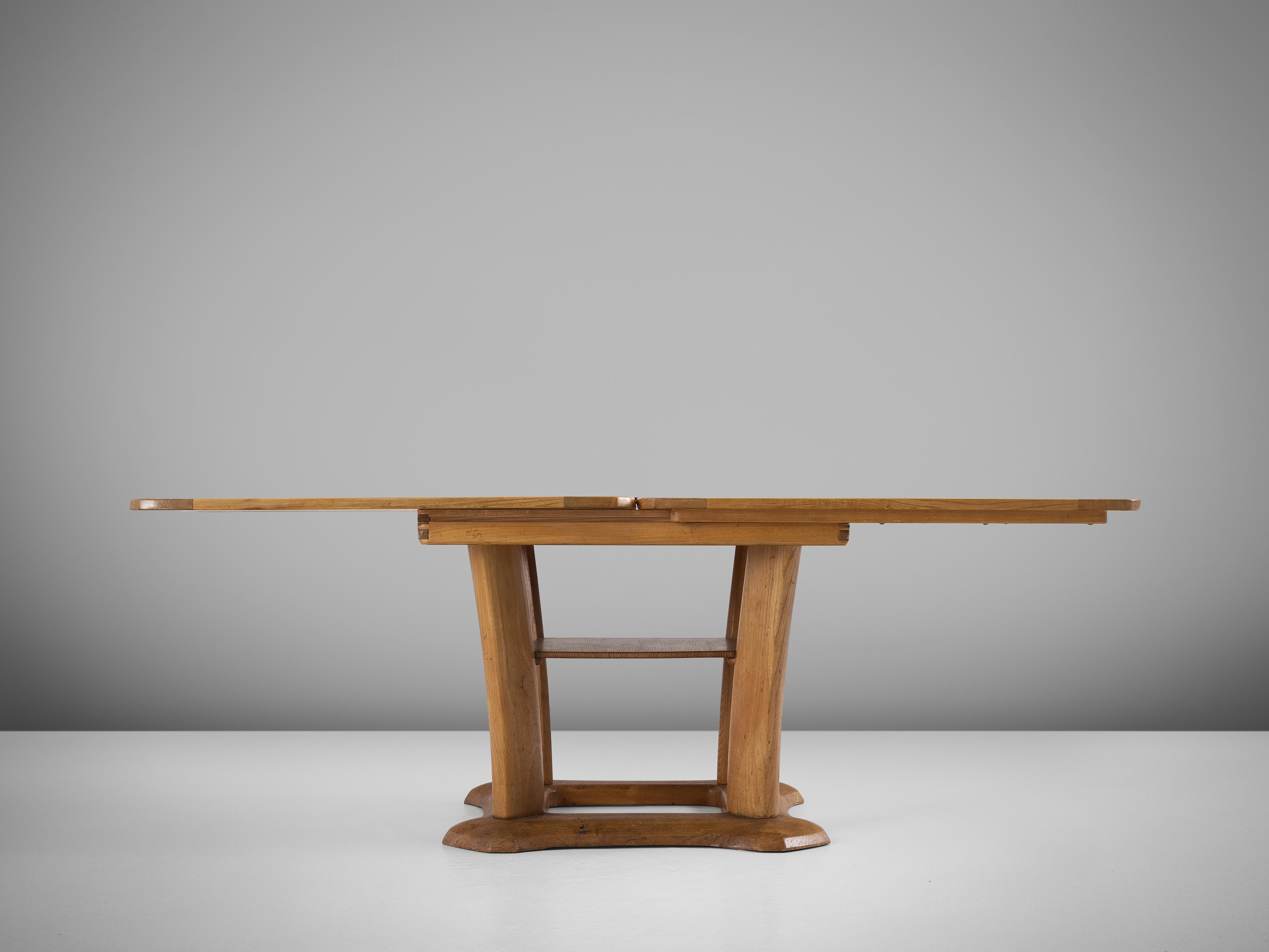 Mid-20th Century Franz Xaver Sproll Extendable Dining Table in Elm For Sale
