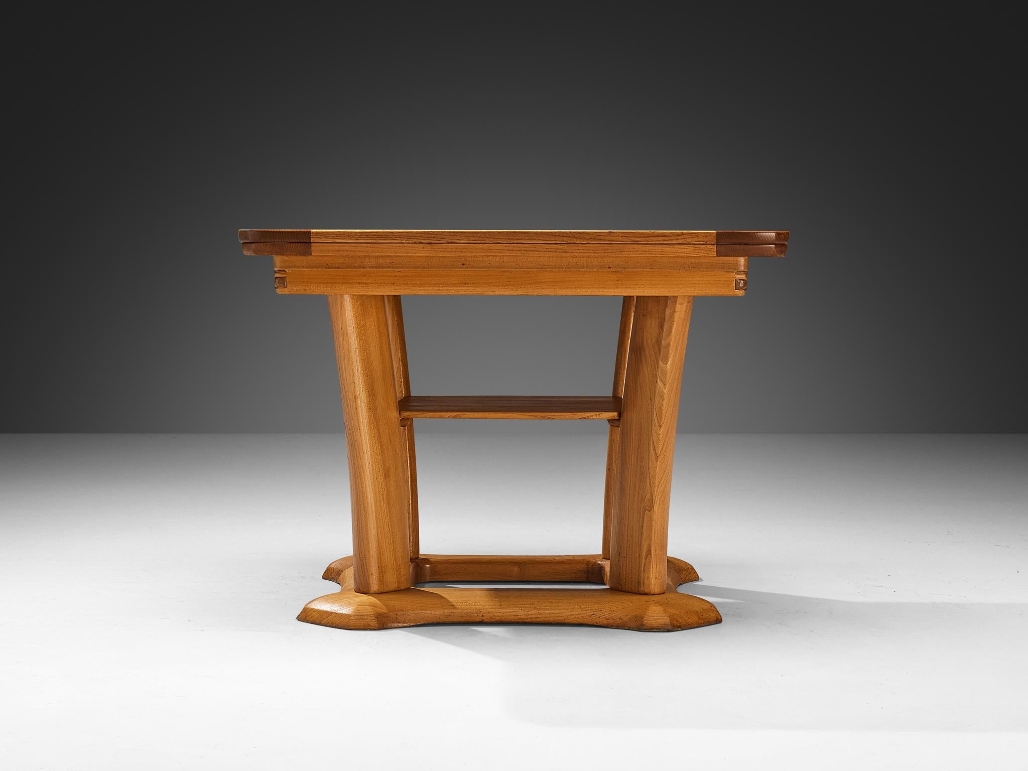Franz Xaver Sproll Extendable Dining Table in Elm For Sale 1