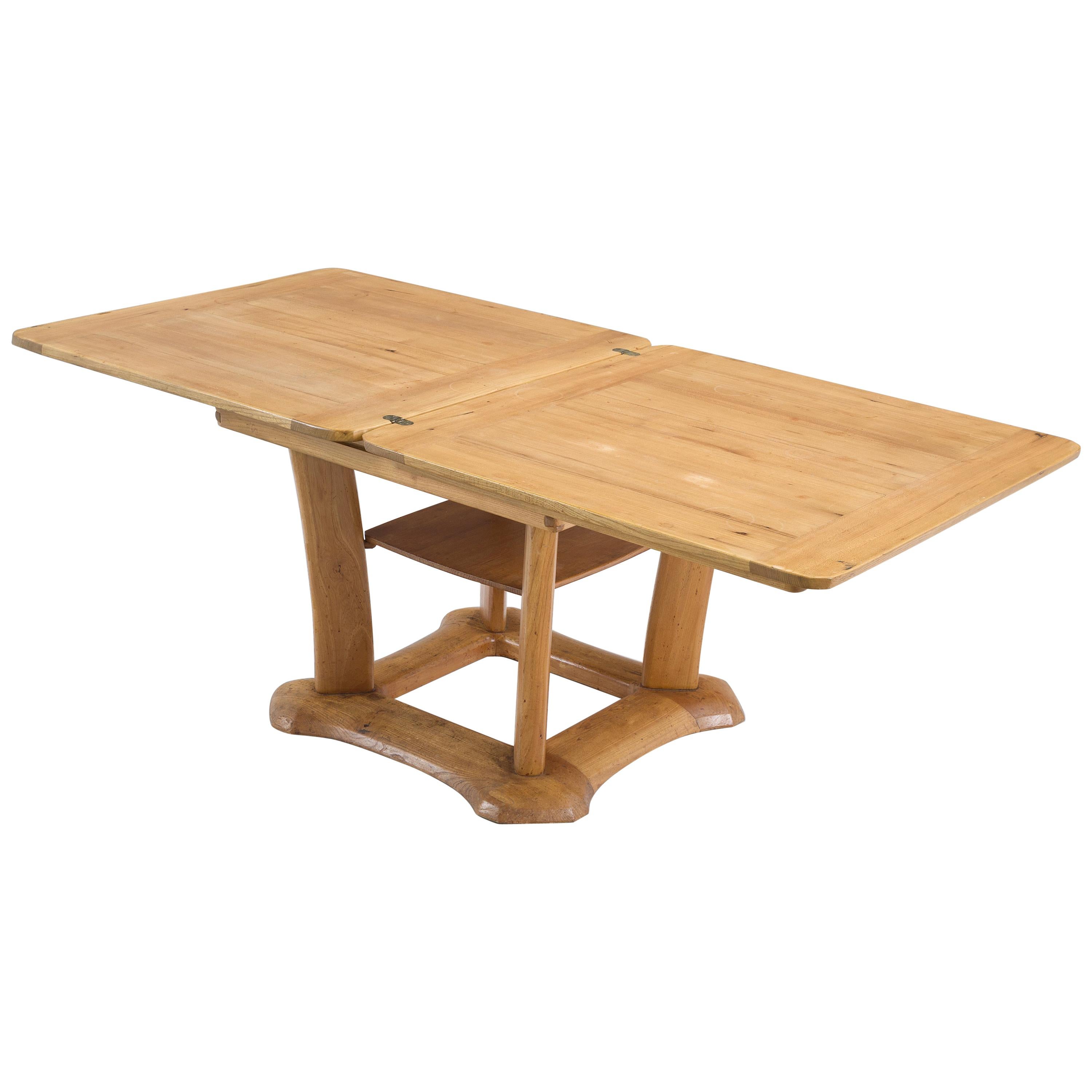 Franz Xaver Sproll Extendable Dining Table in Elm For Sale