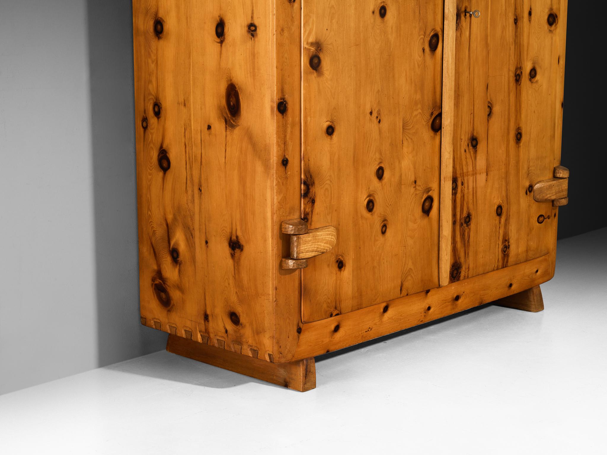 Mid-Century Modern Franz Xaver Sproll Hand-Crafted Large Cabinet in Solid Pine For Sale