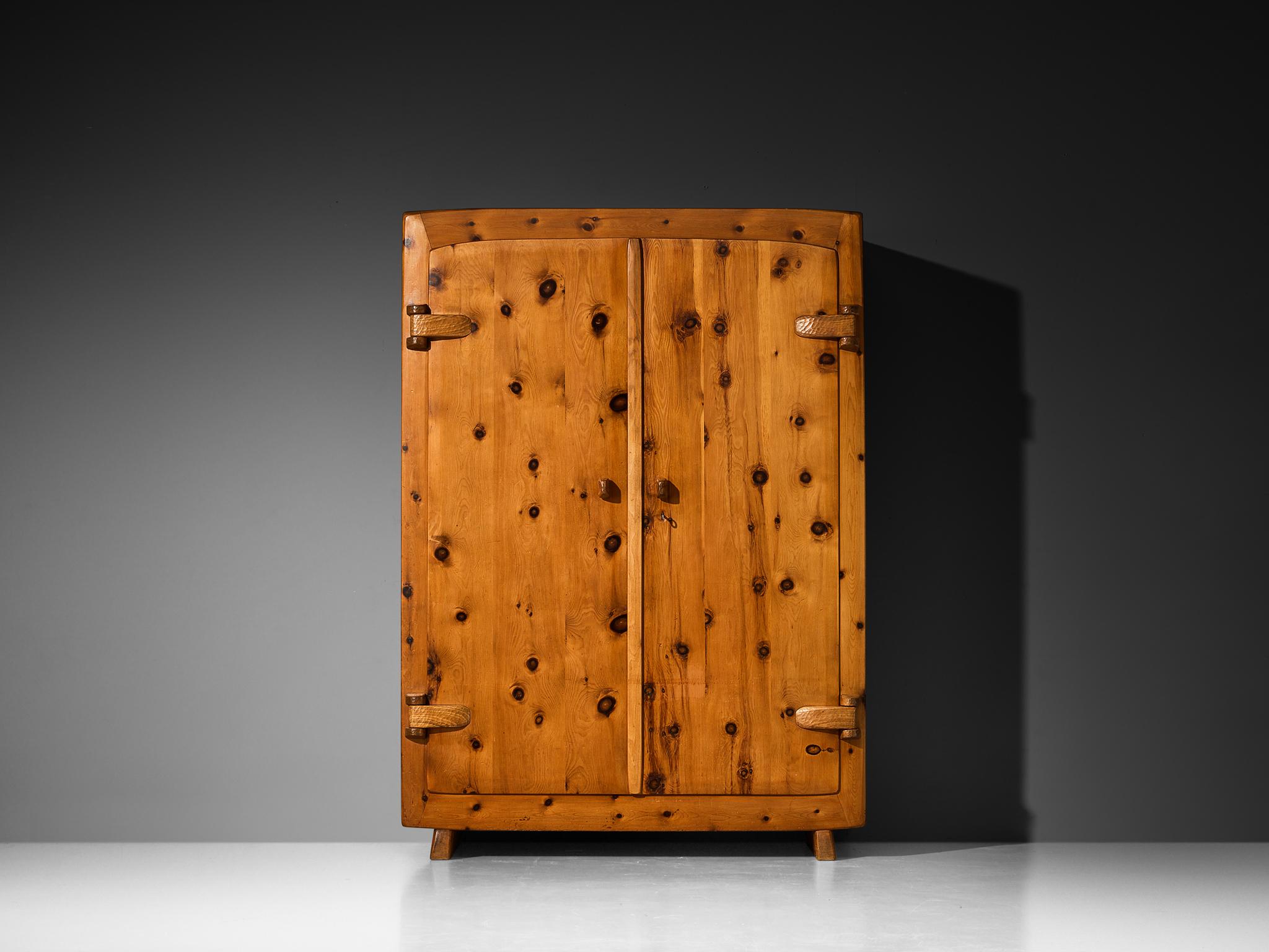 Swiss Franz Xaver Sproll Hand-Crafted Large Cabinet in Solid Pine For Sale